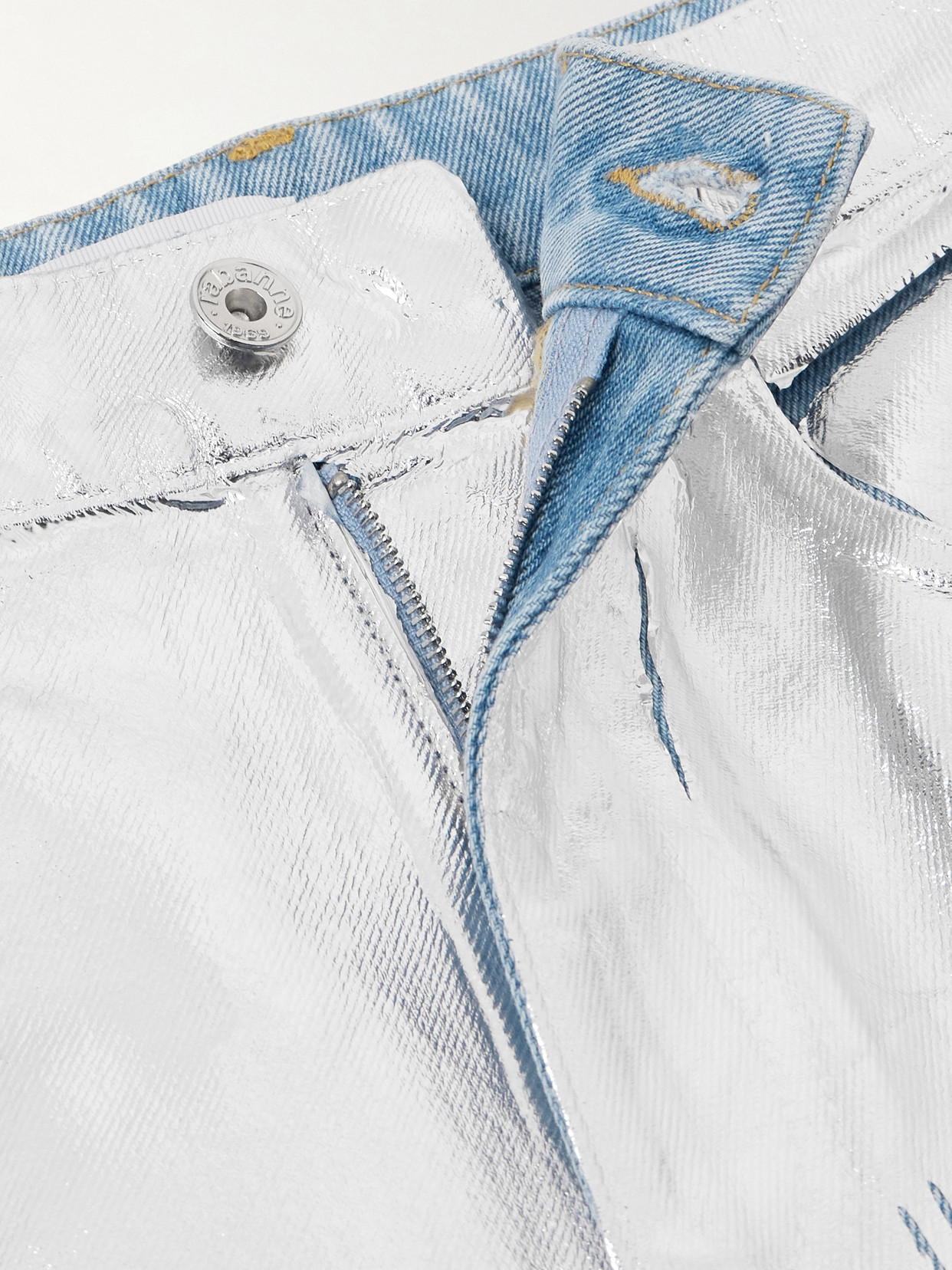 RABANNE METALLIC COATED JEANS