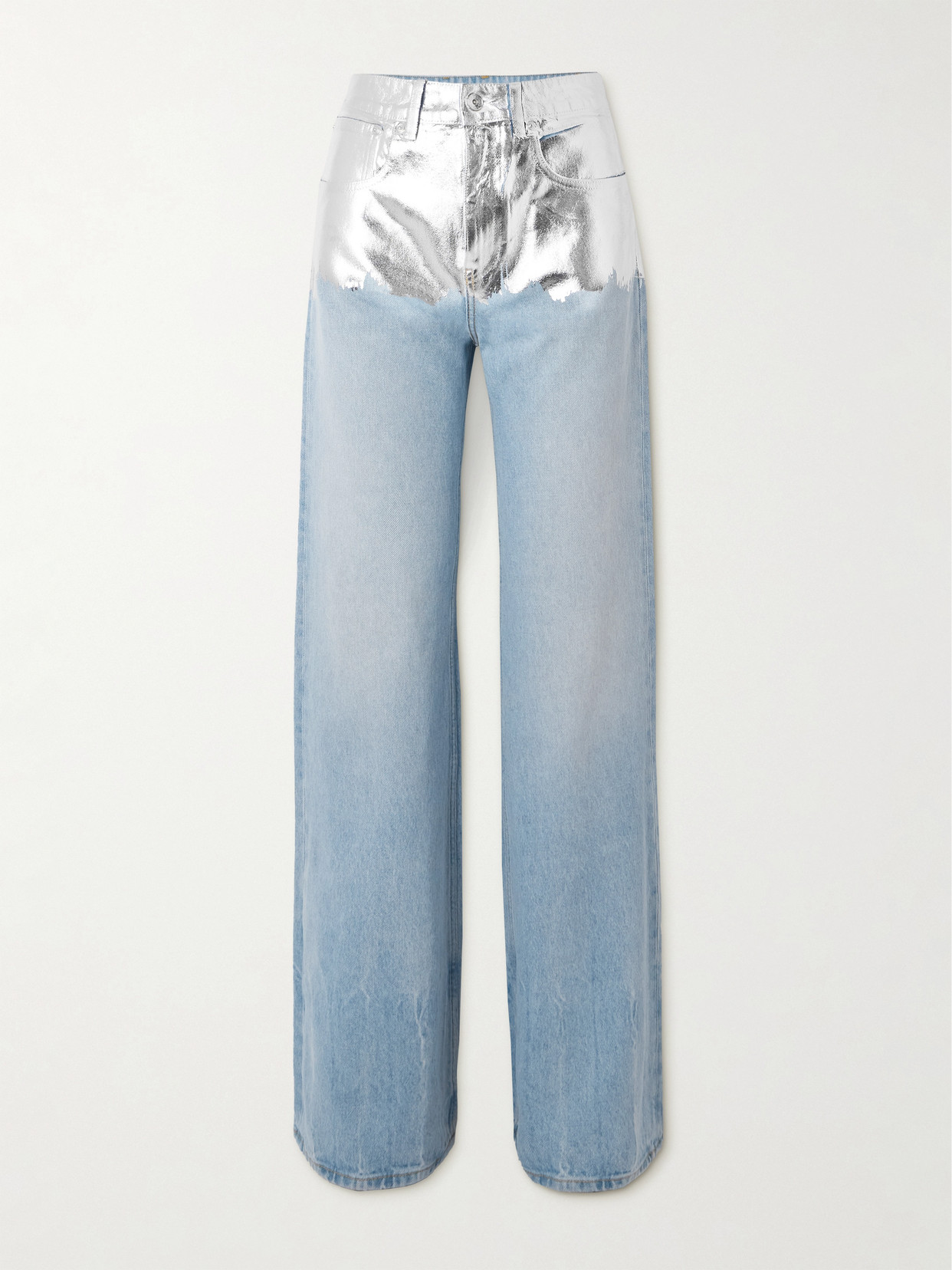 RABANNE METALLIC COATED JEANS