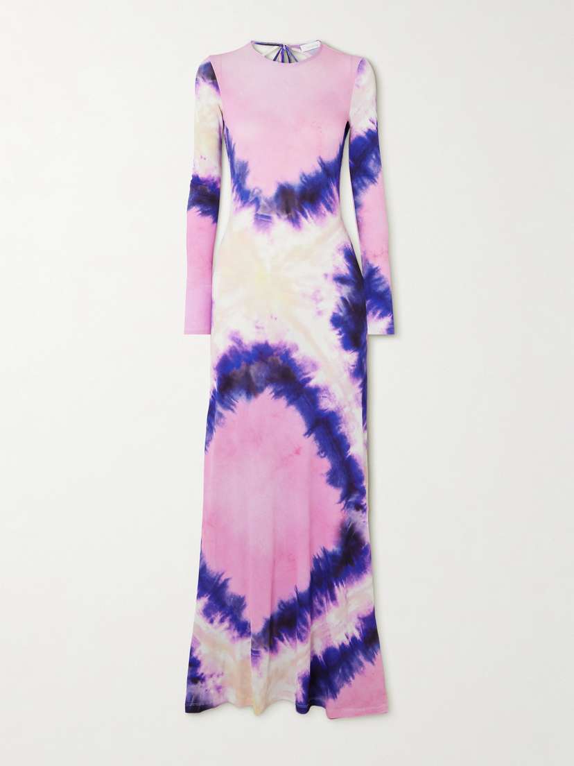 Rabanne Open-back Tie-dyed Stretch-crepe Maxi Dress