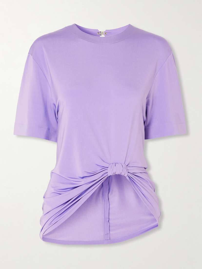 Rabanne Knotted Stretch-jersey T-shirt