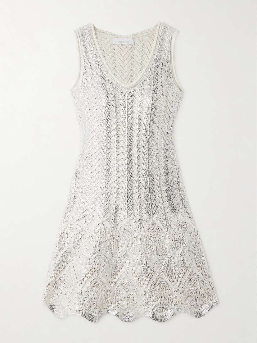 Rabanne Metallic Cotton-blend Mini Dress