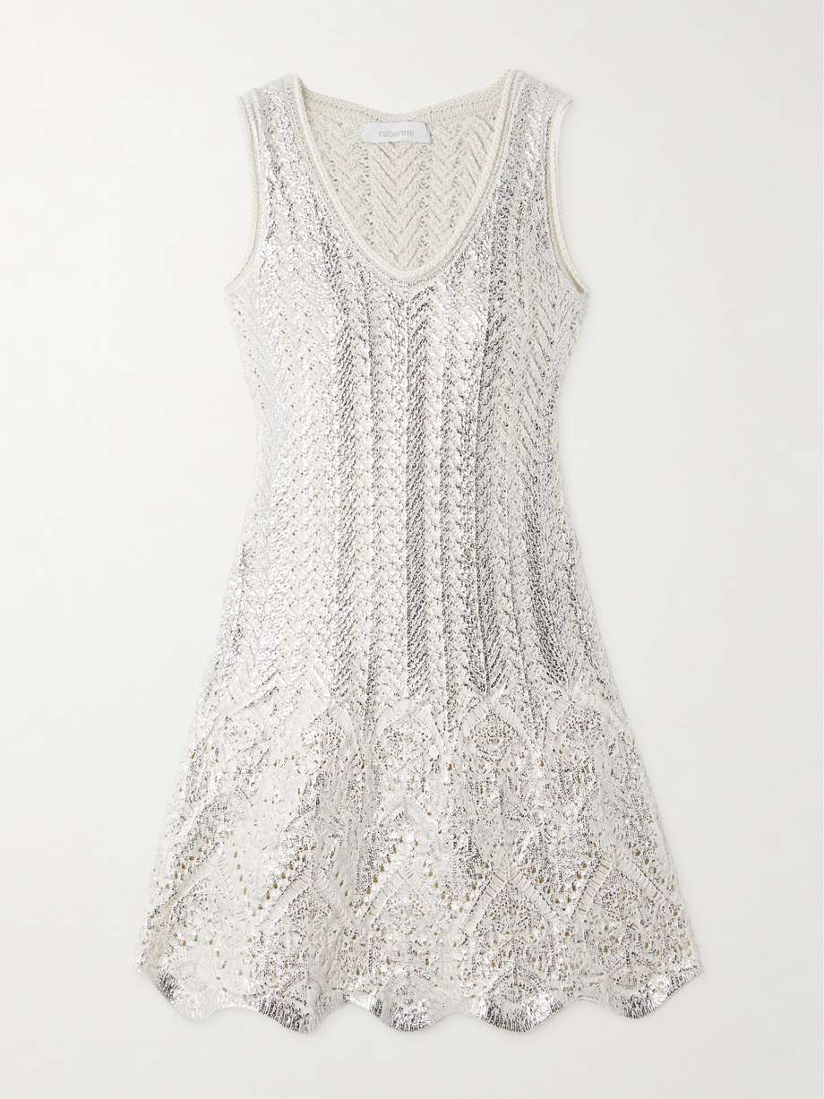 metallic cotton-blend mini dress