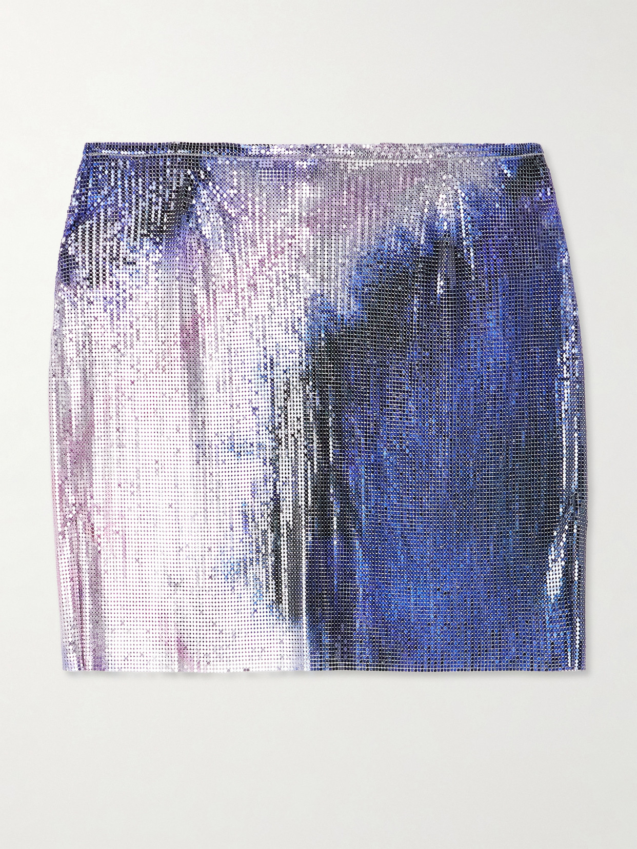 RABANNE - Dégradé Chainmail Mini Skirt - Blue