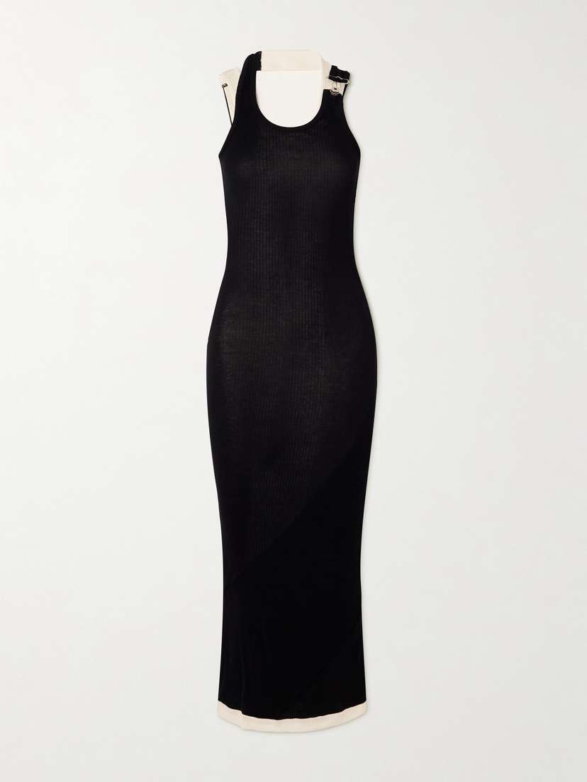 Jean Paul Gaultier Layered Buckled Ribbed Cotton-jersey Maxi Dress