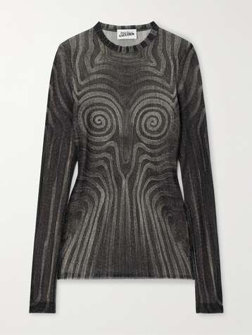 Jean Paul GAULTIER Vintage Power Net Mesh Logo Multi Print