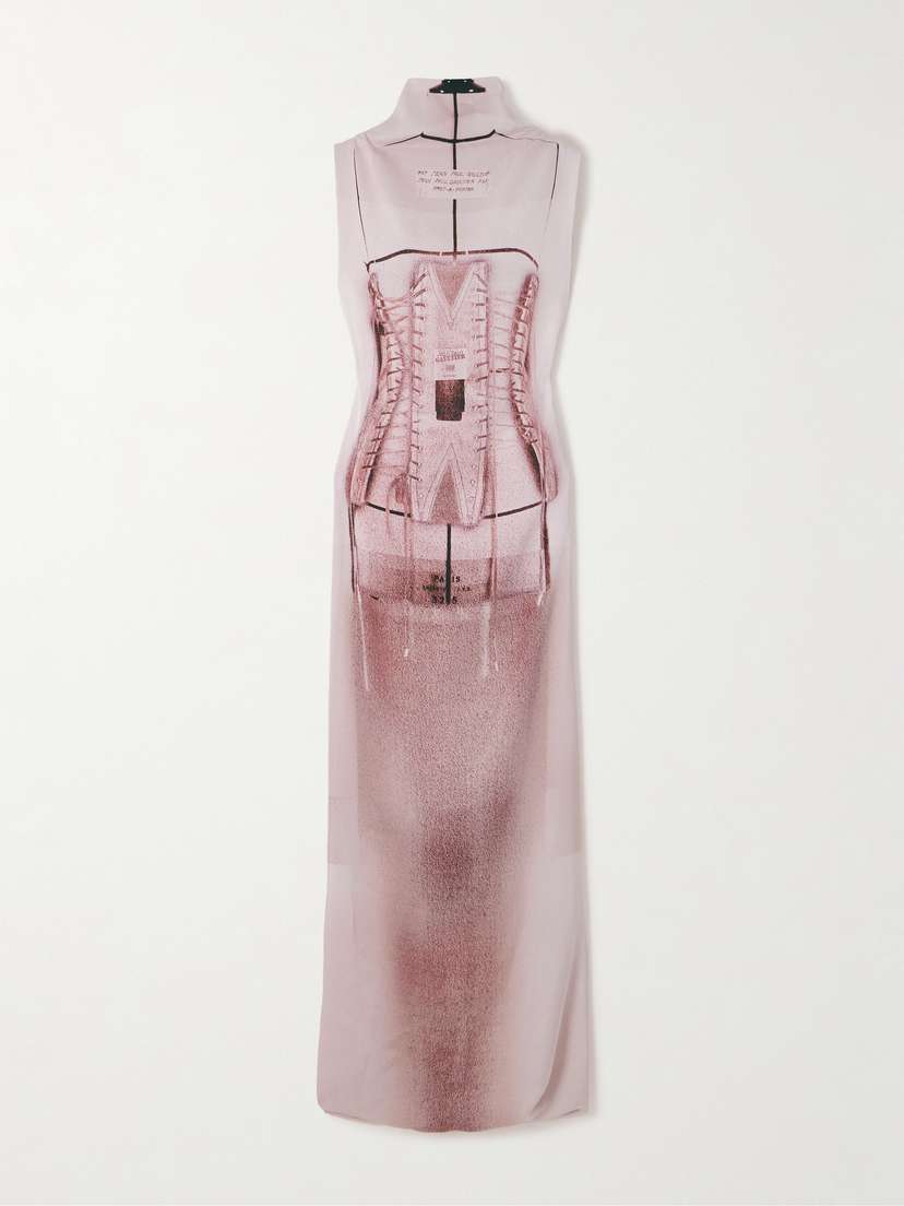 Jean Paul Gaultier Trompe L'oeil Printed Jersey Maxi Dress