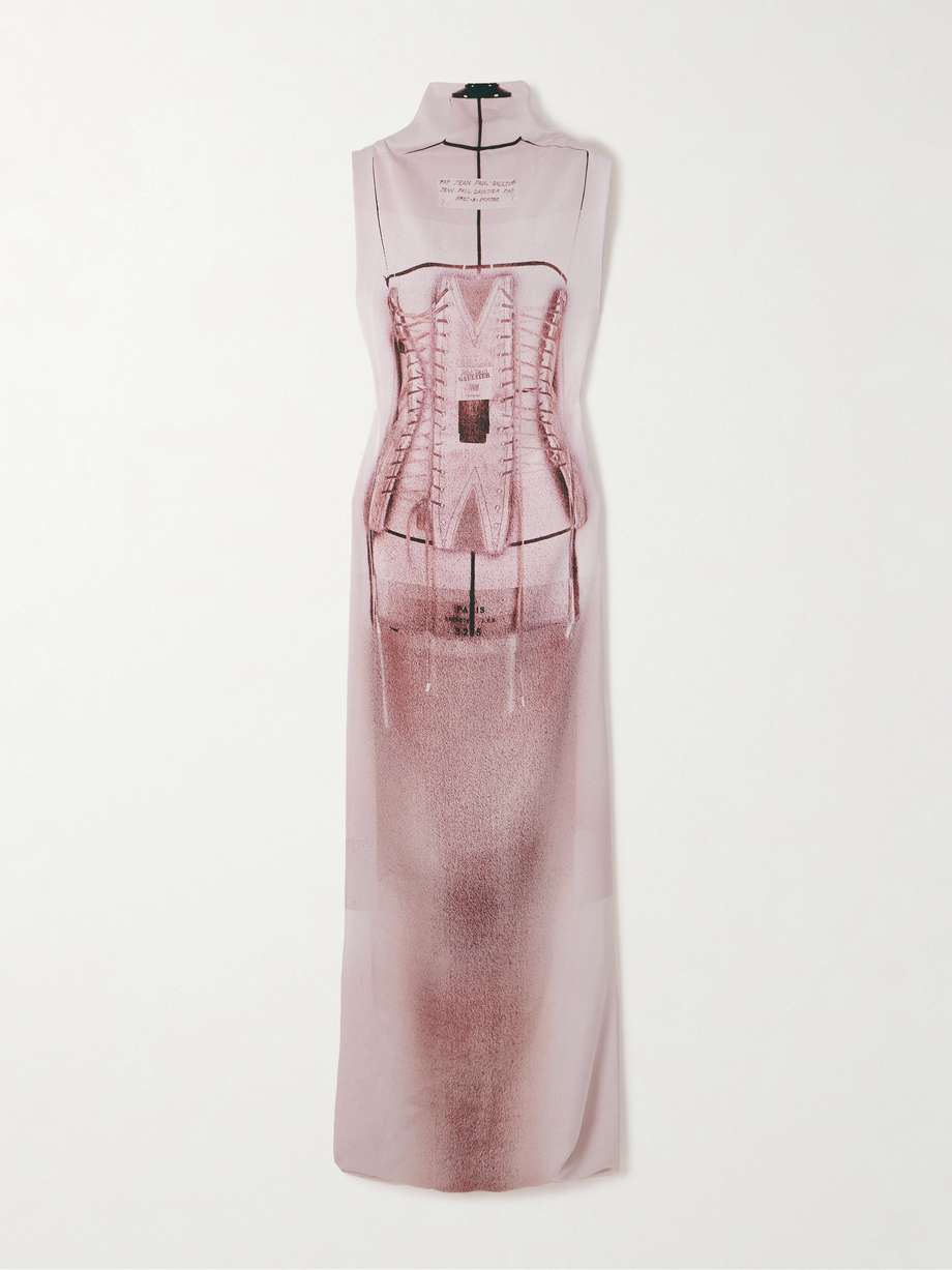 trompe l'oeil printed jersey maxi dress