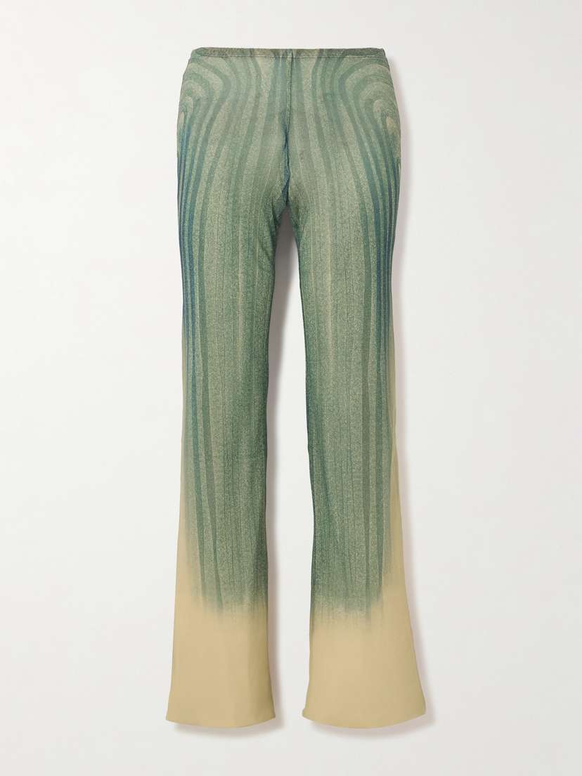 Jean Paul Gaultier Printed Mesh Flared Trousers