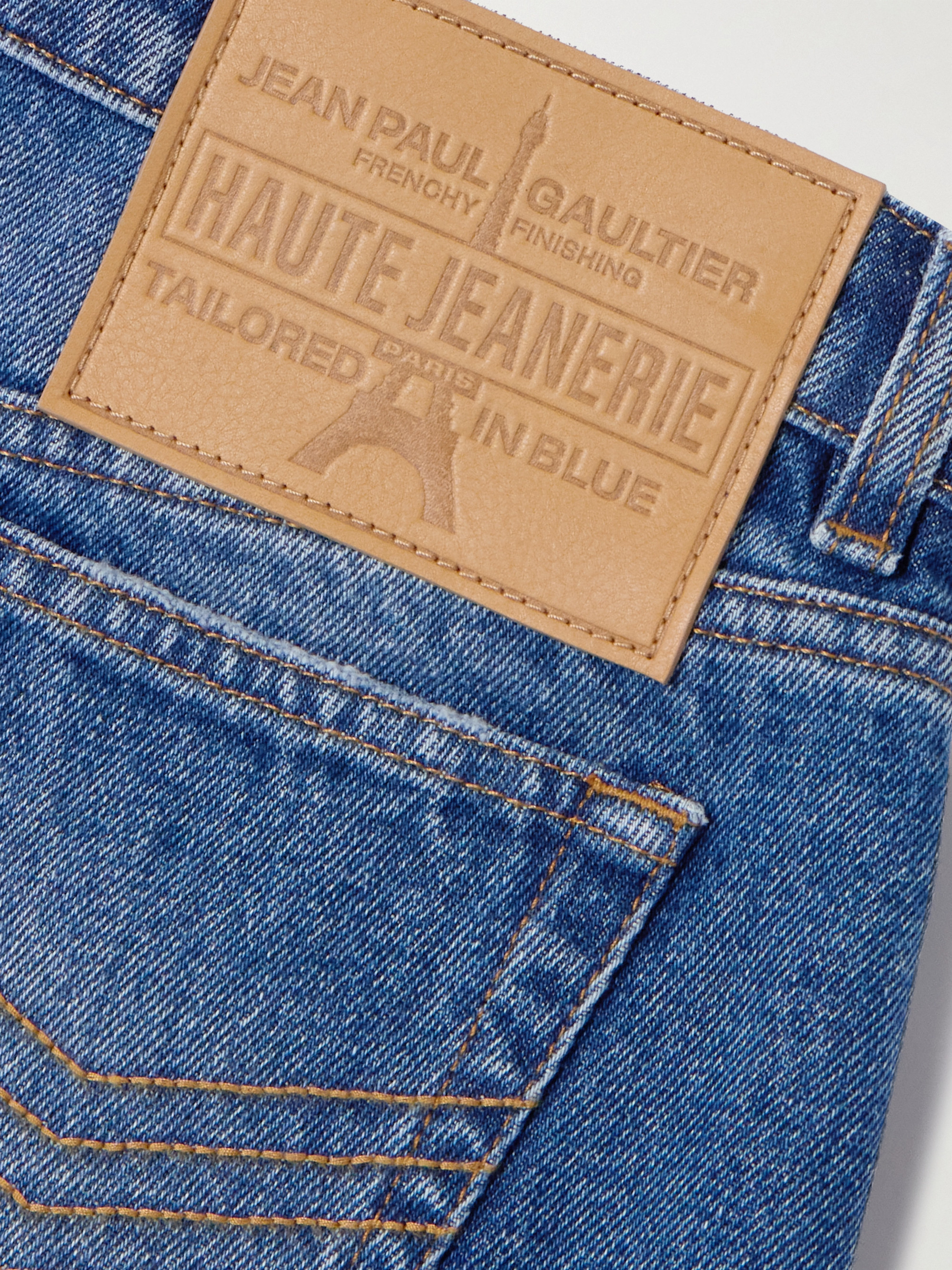 Jean Paul Gaultier Asymmetric denim shorts thumbnail