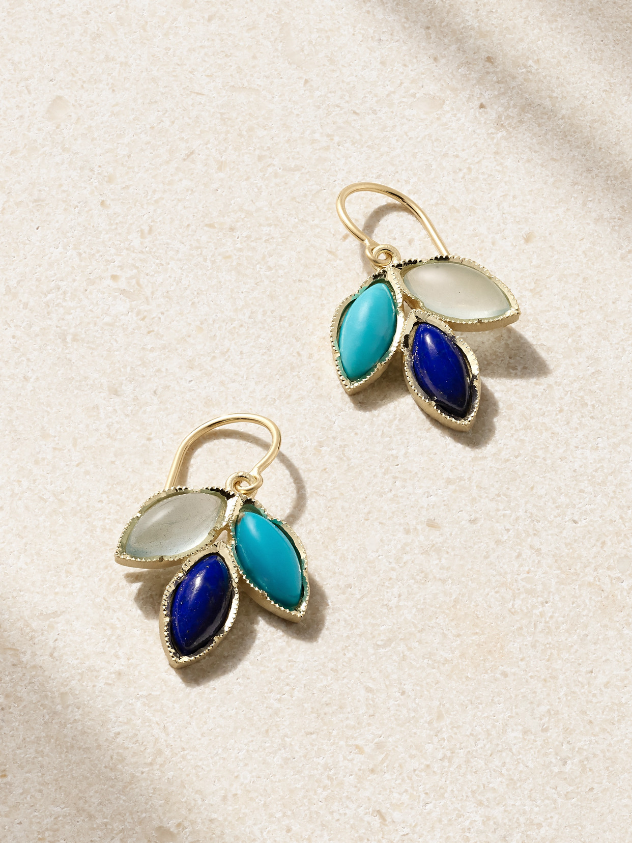 Irene Neuwirth 18-karat Gold Multi-stone Earrings In Blue