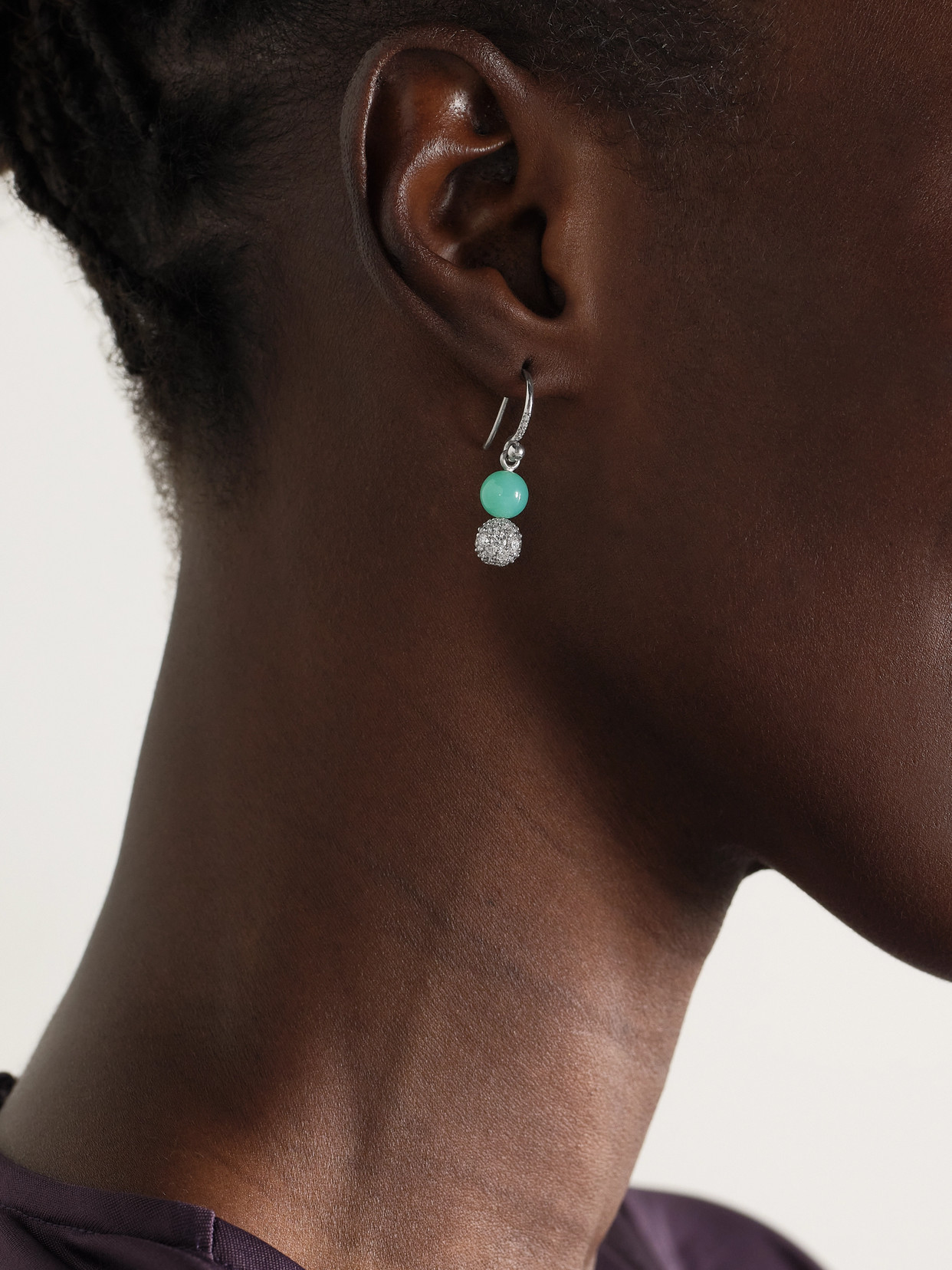 Irene Neuwirth Gumball 18-karat White Gold, Chrysoprase And Diamond Earrings In Gold