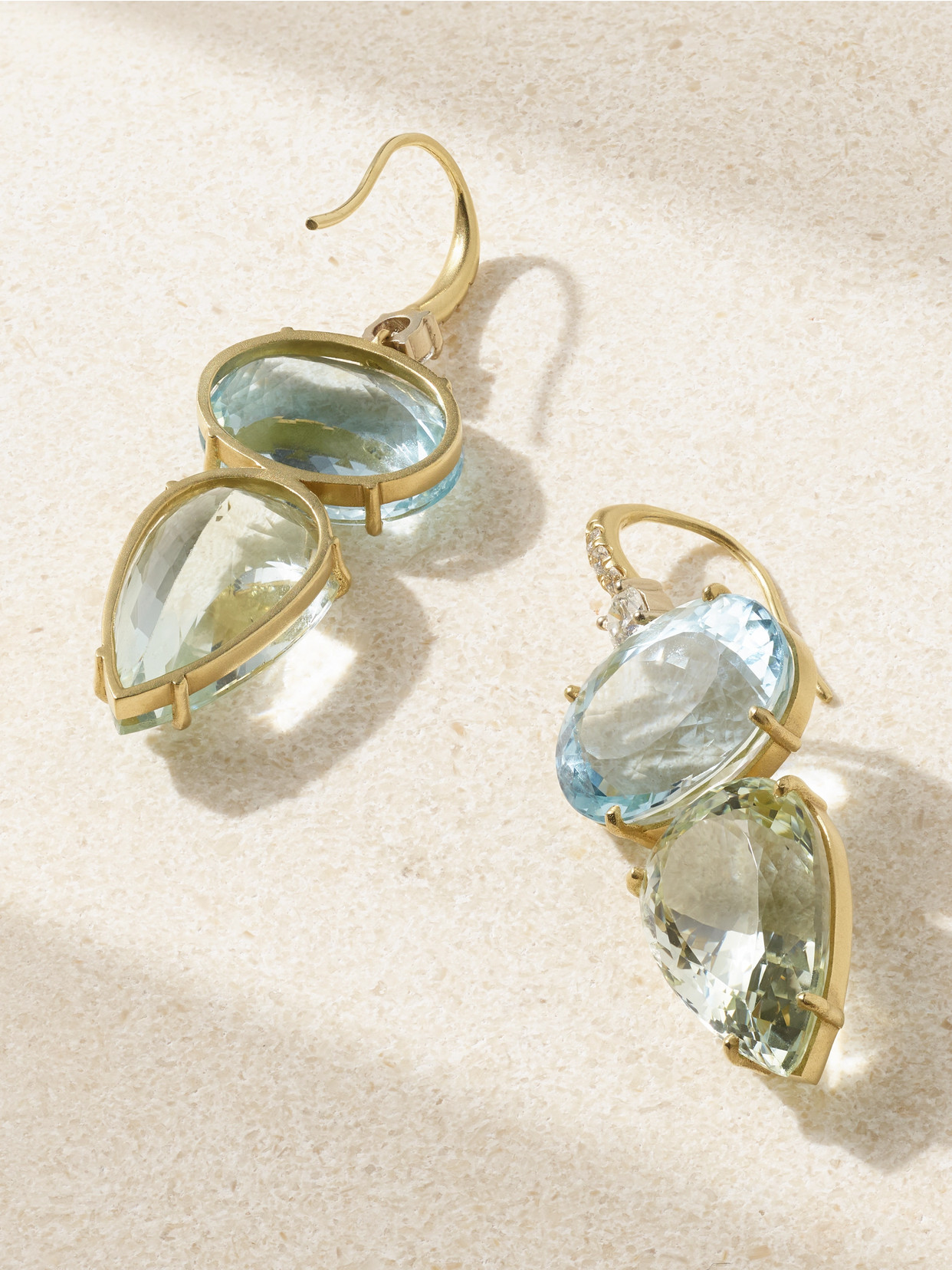 Irene Neuwirth Gemmy Gem 18-karat Gold, Aquamarine And Diamond Earrings In Gold