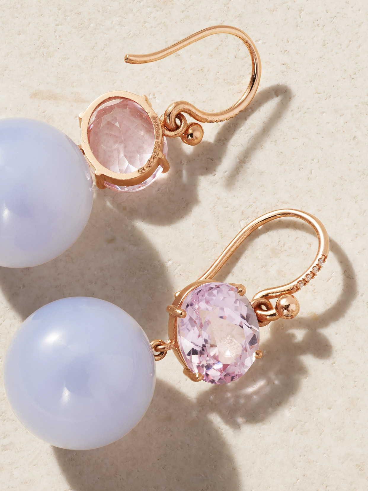 Irene Neuwirth Gumball 18-karat Rose Gold Multi-stone Earrings In Blue