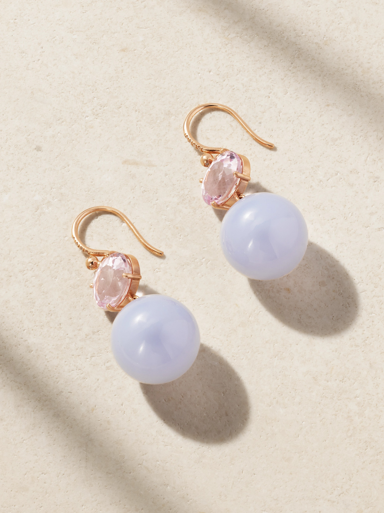 Irene Neuwirth Gumball 18-karat Rose Gold Multi-stone Earrings In Blue