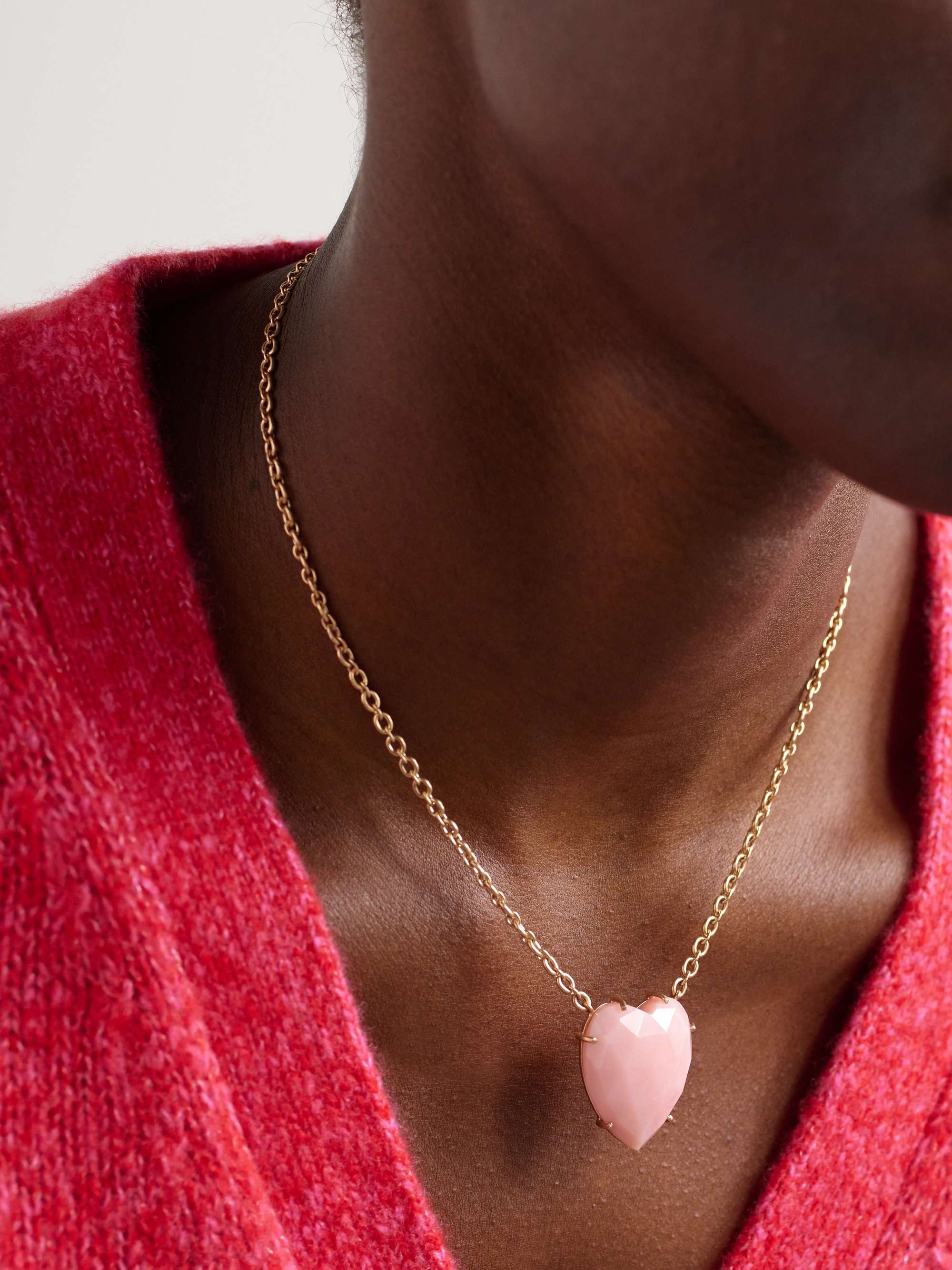 IRENE NEUWIRTH Love Kette aus 18 Karat Roségold mit Opal