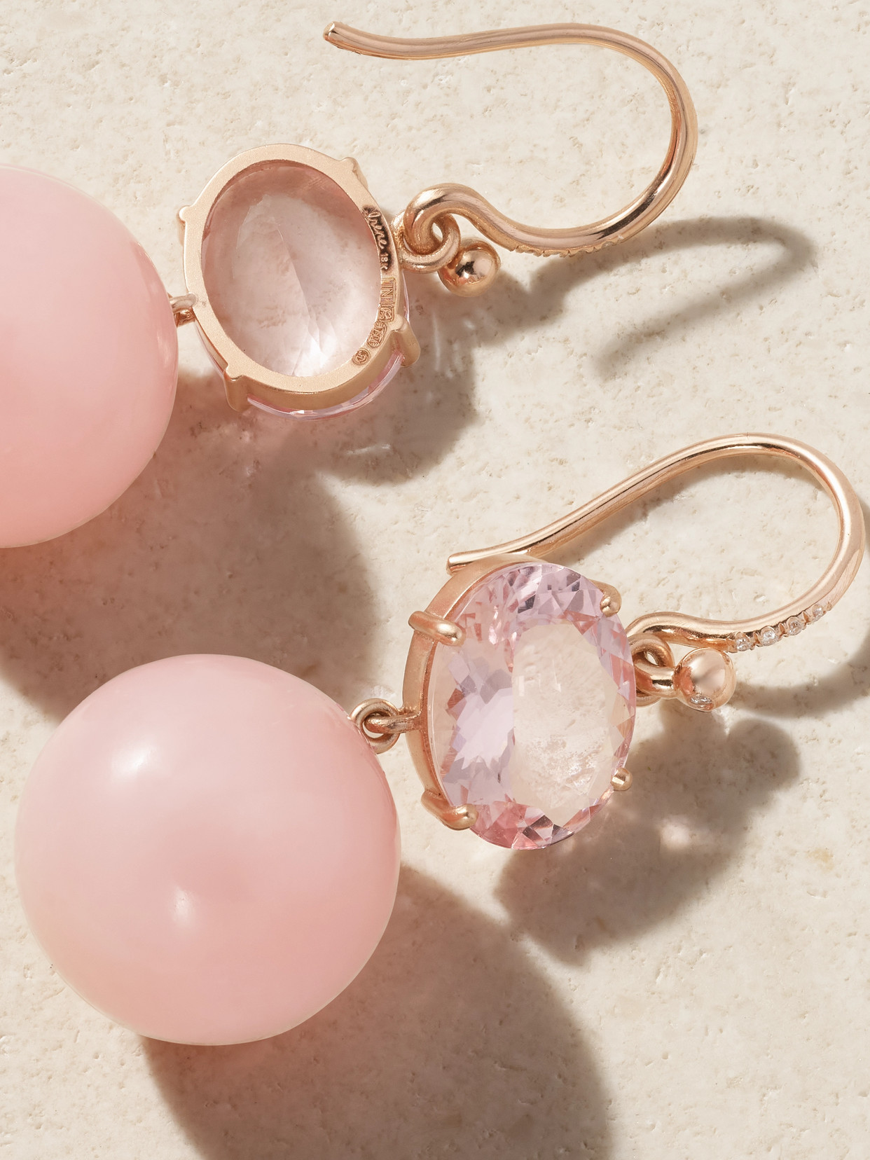 Irene Neuwirth Gumball 18-karat Rose Gold Multi-stone Earrings In Pink