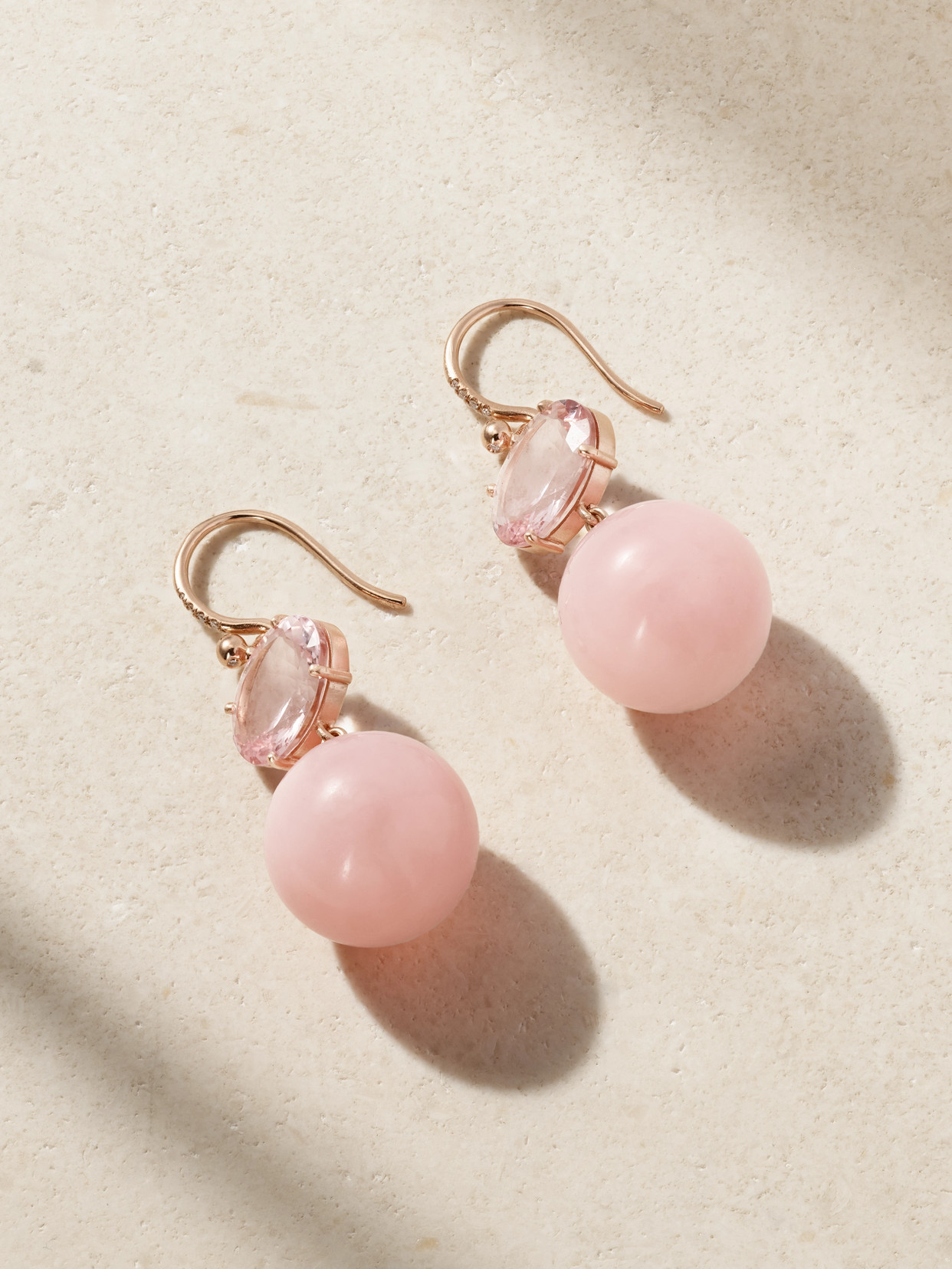 Irene Neuwirth Gumball 18-karat Rose Gold Multi-stone Earrings In Pink