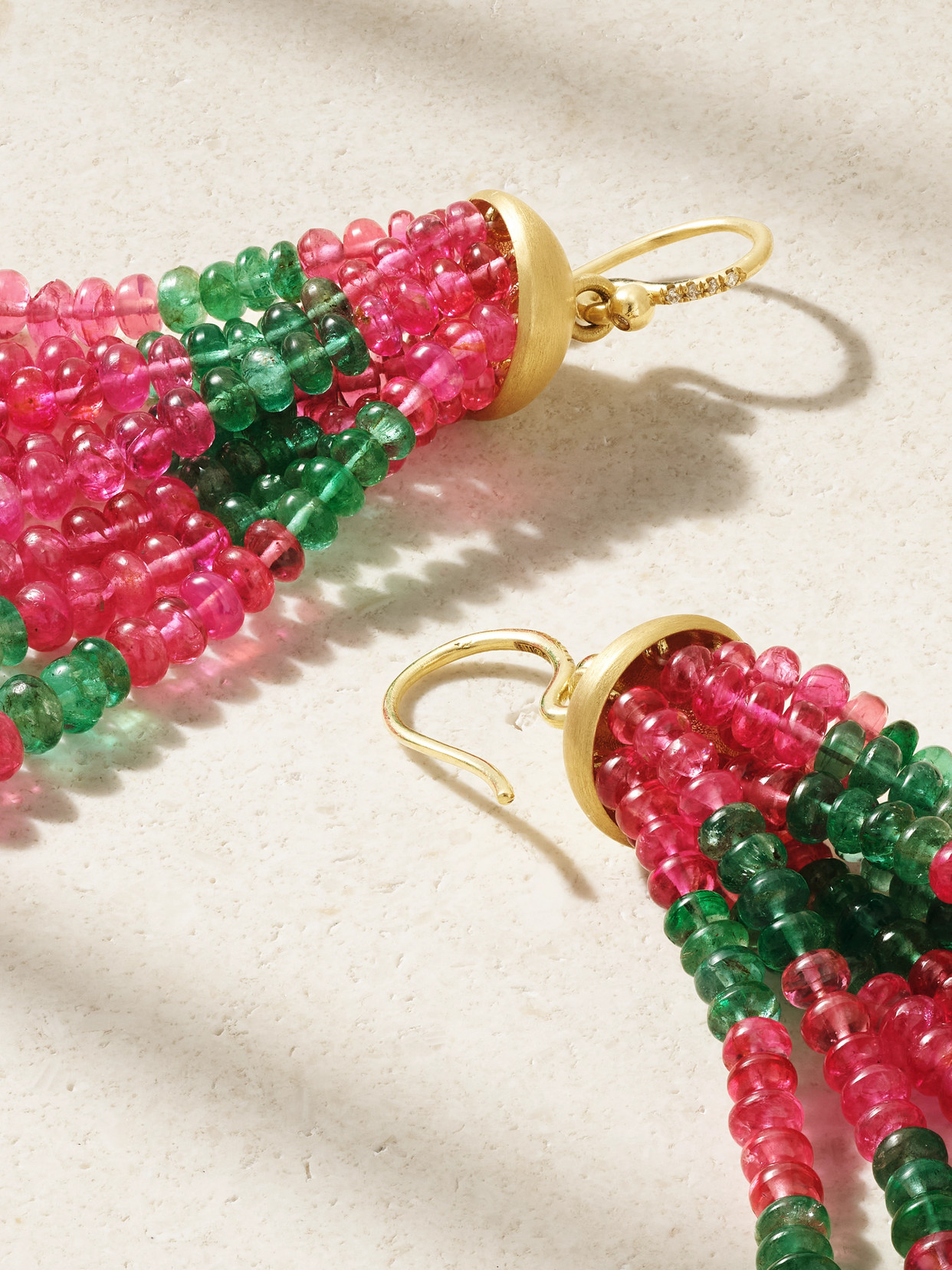 Irene Neuwirth 18-karat Gold Multi-stone Earrings In Red