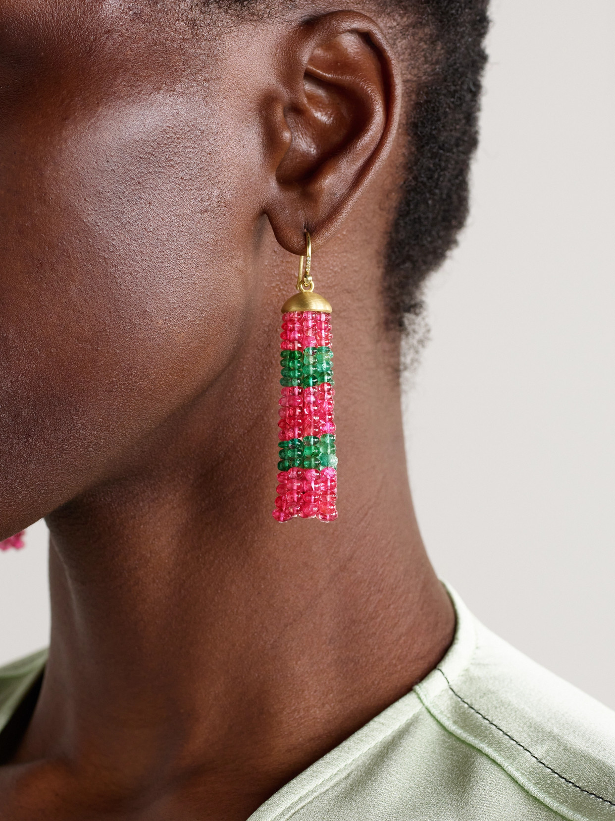 Irene Neuwirth 18-karat Gold Multi-stone Earrings In Red