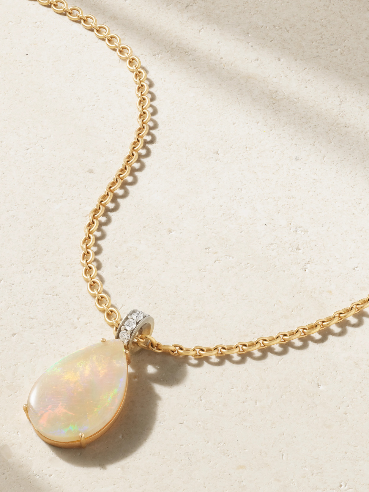 Irene Neuwirth 18-karat Rose And White Gold, Opal And Diamond Necklace