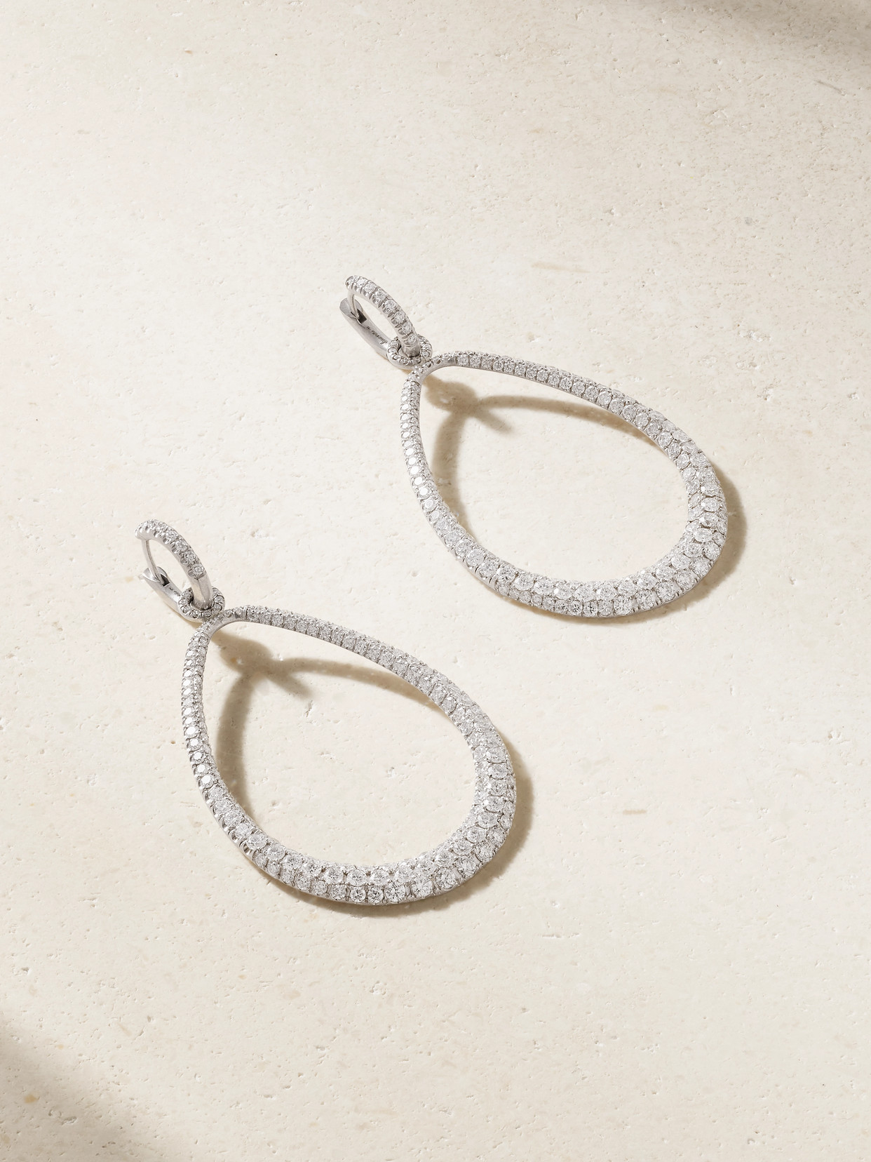 Irene Neuwirth Swing 18-karat White Gold Diamond Hoop Earrings In Metallic