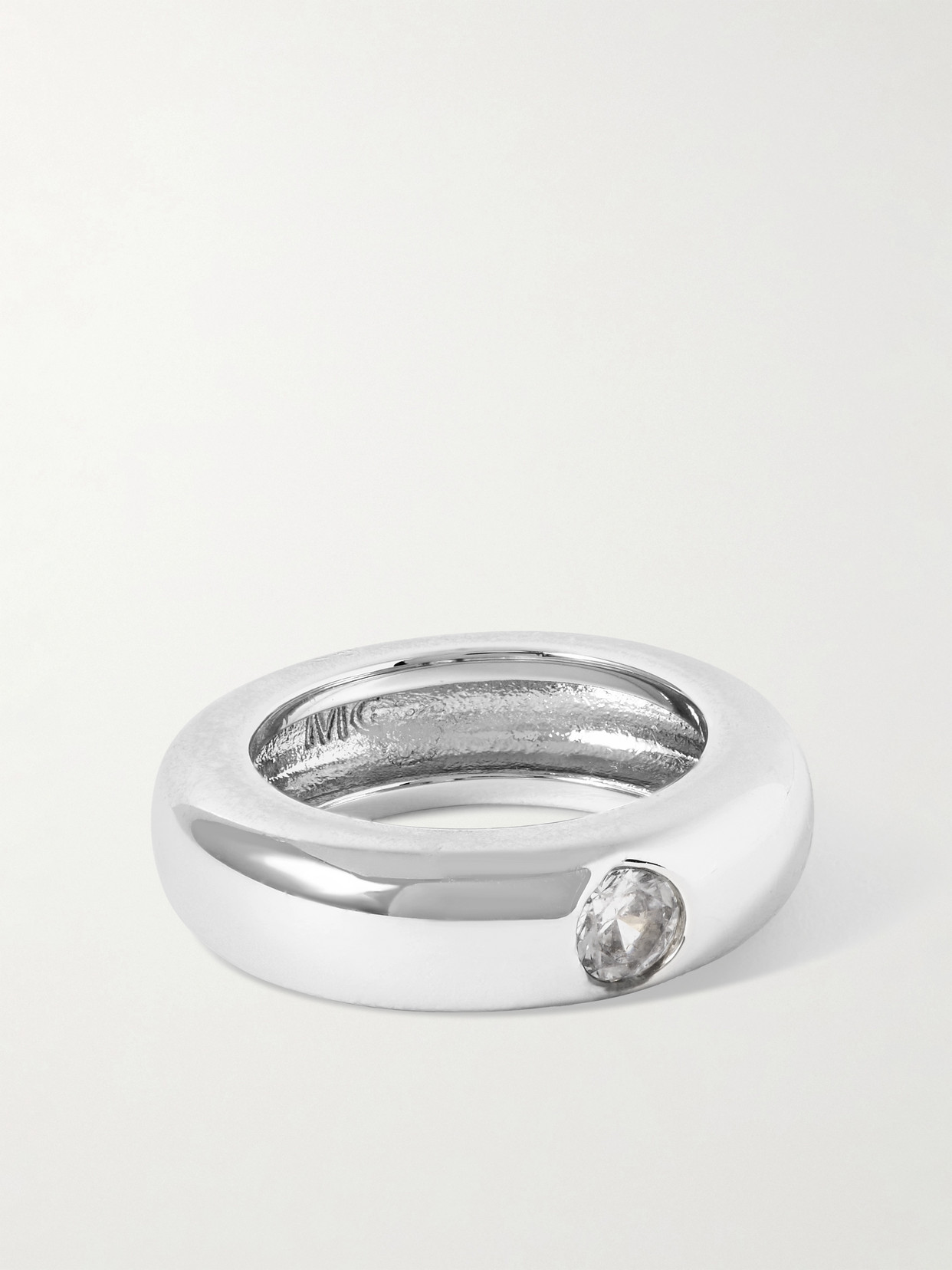 Martha Calvo Rhodium-plated Crystal Ring In Silver