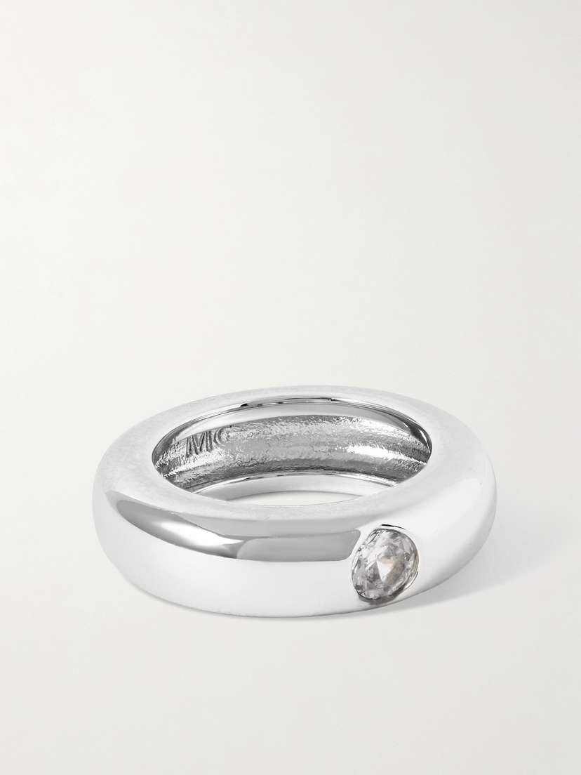 Martha Calvo Rhodium-plated Crystal Ring