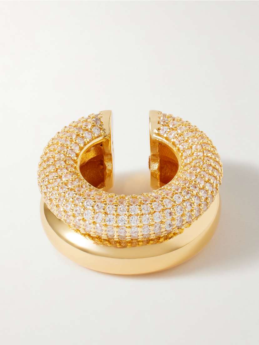 Martha Calvo plated Crystal Ear Cuff