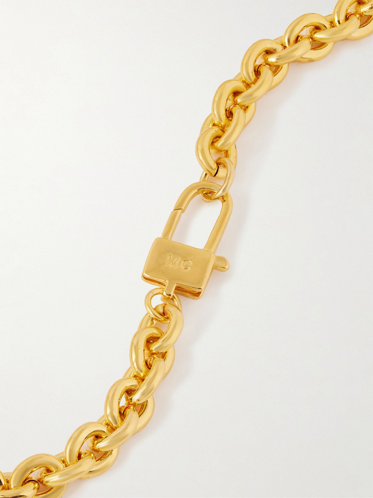 Martha Calvo Heart And Lock Gold-plated Necklace In Gold