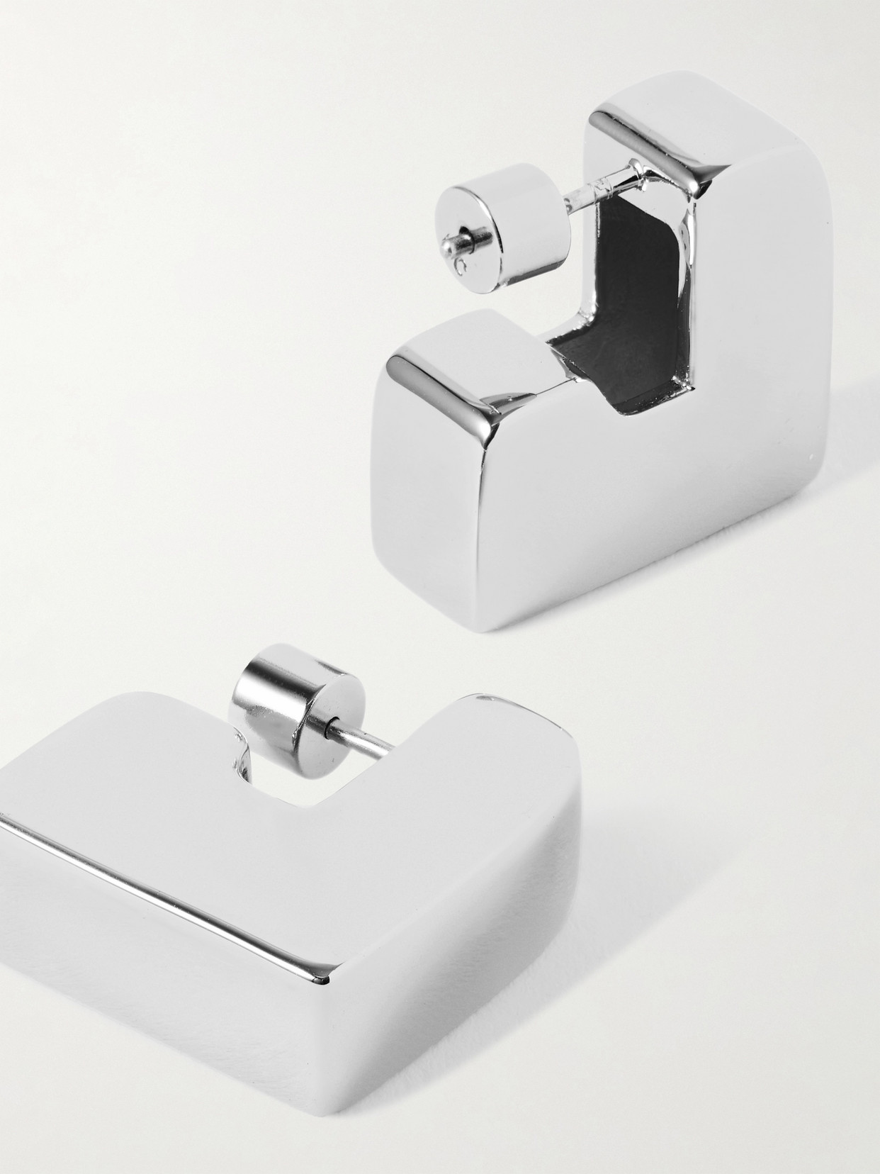 Martha Calvo Cube Rhodium-plated Earrings In Silver