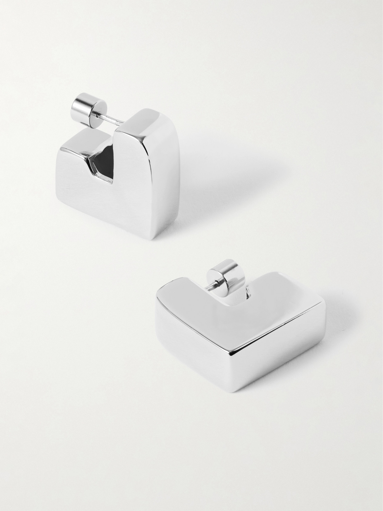 Martha Calvo Cube Rhodium-plated Earrings In Silver