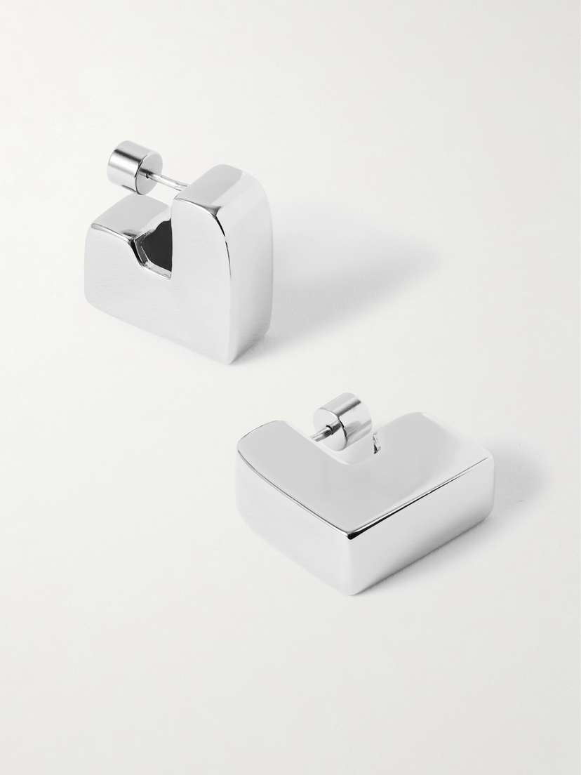 Martha Calvo Cube Rhodium-plated Earrings