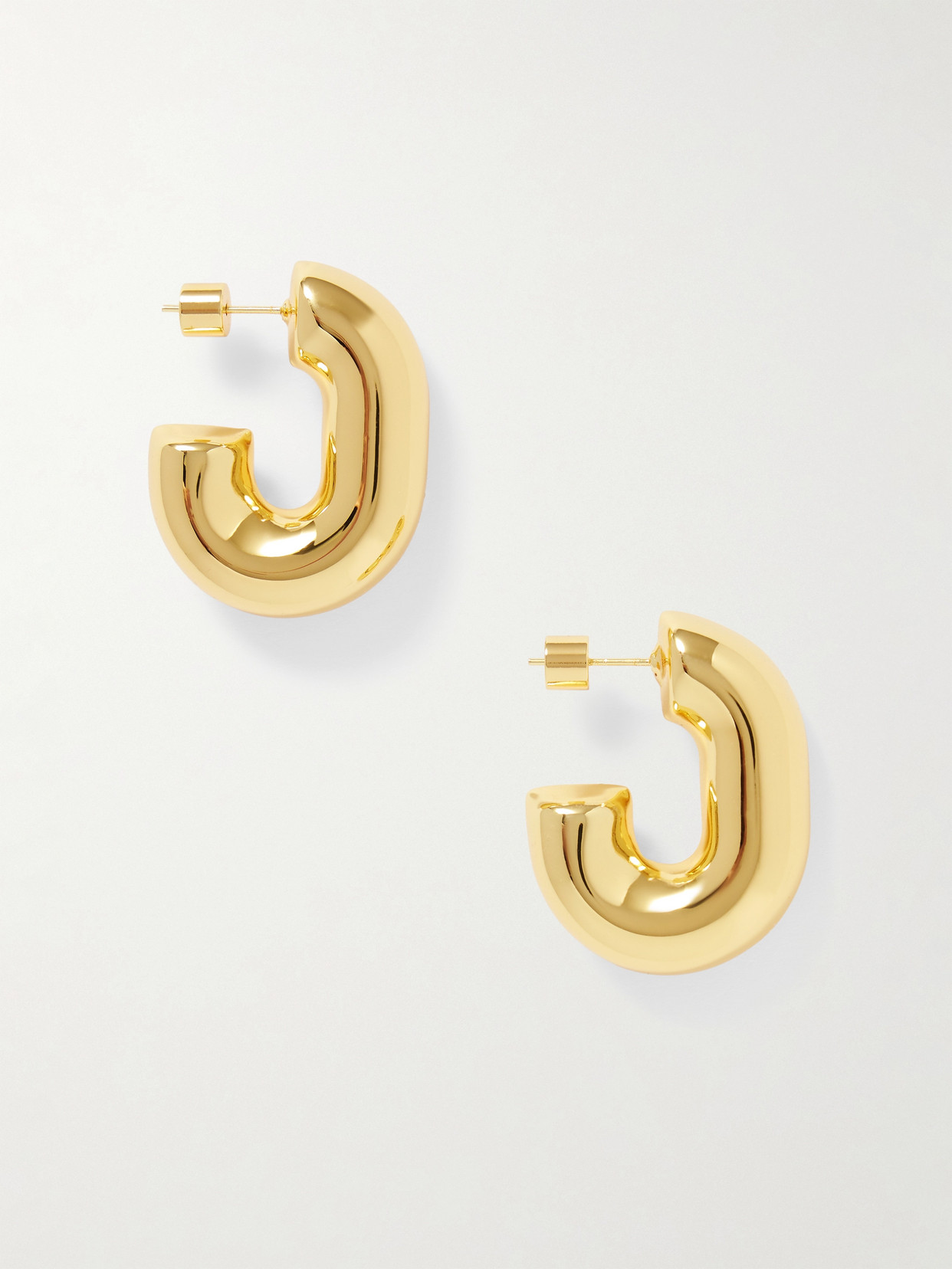Martha Calvo Kayla Link Gold-plated Earrings In Burgundy