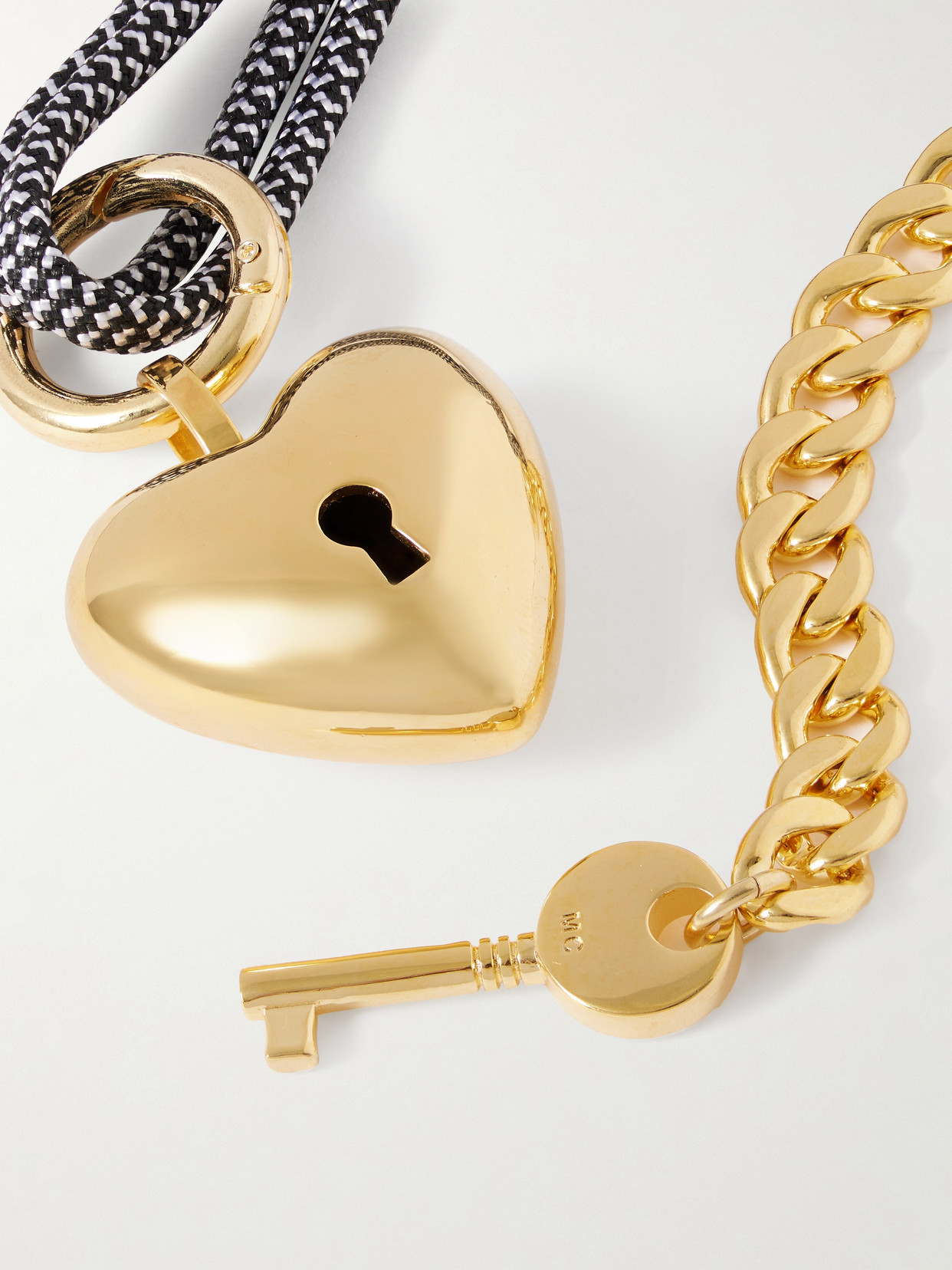 Martha Calvo Heart Gold-plated And Cord Bag Charm In Gold