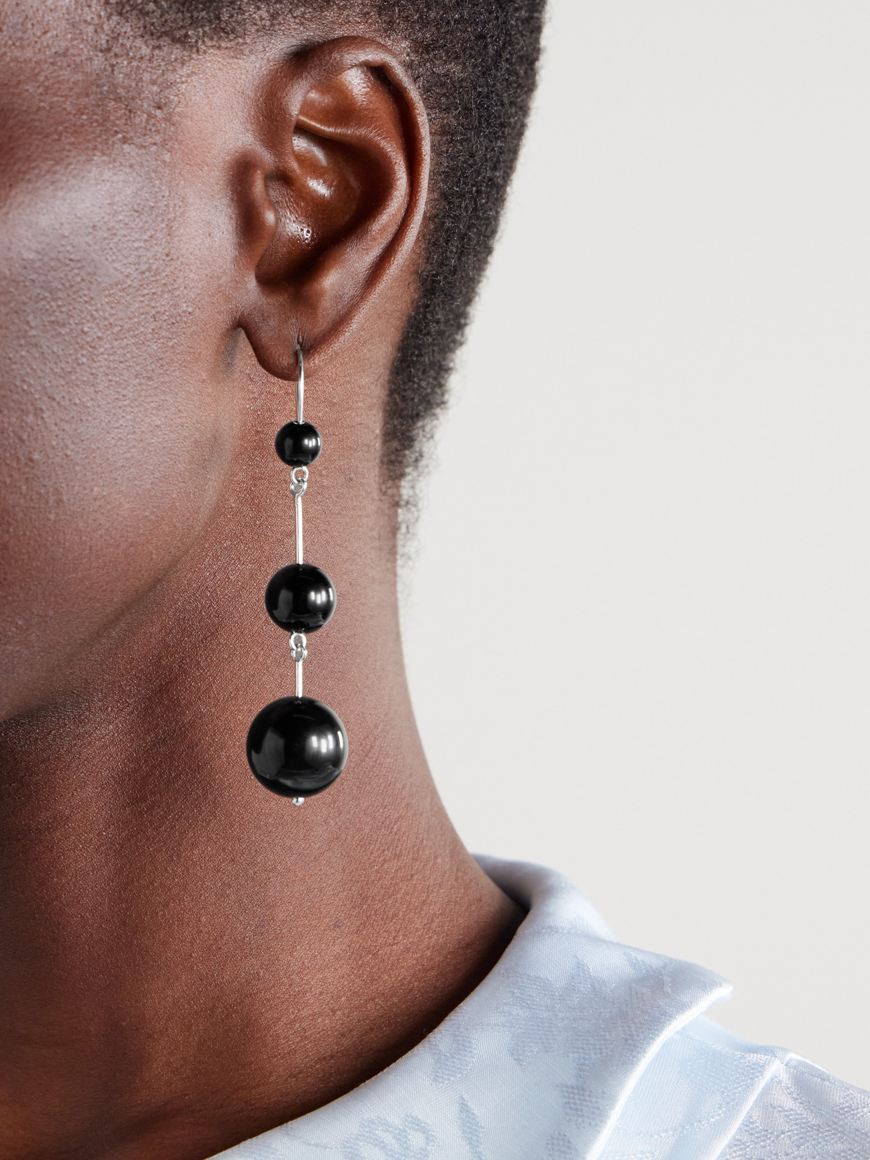 SOPHIE BUHAI OLIVE SILVER ONYX EARRINGS
