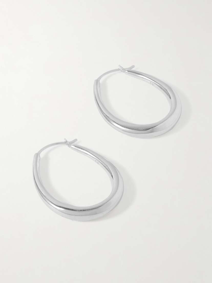 Sophie Buhai Egg Small Silver Hoop Earrings