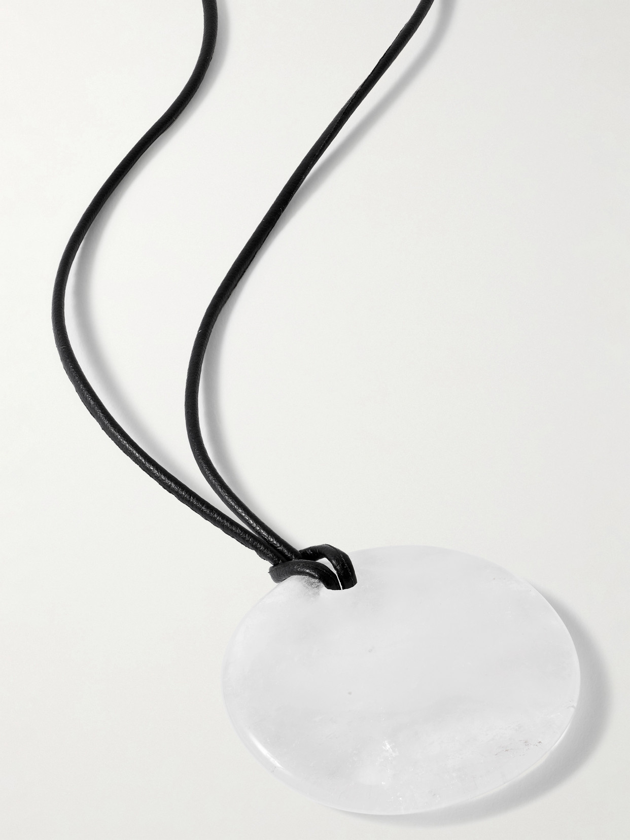 Sophie Buhai Medium Full Moon Cord, Quartz And Silver Necklace In Neutrals
