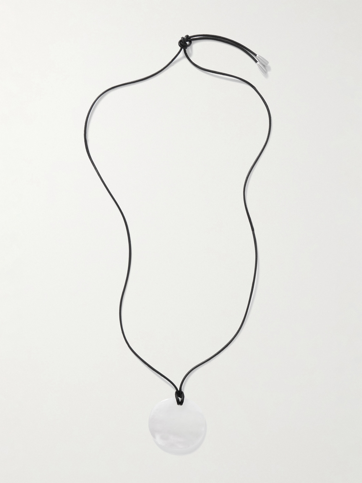 Sophie Buhai - Medium Full Moon Cord, Quartz And Silver Necklace - Clear
