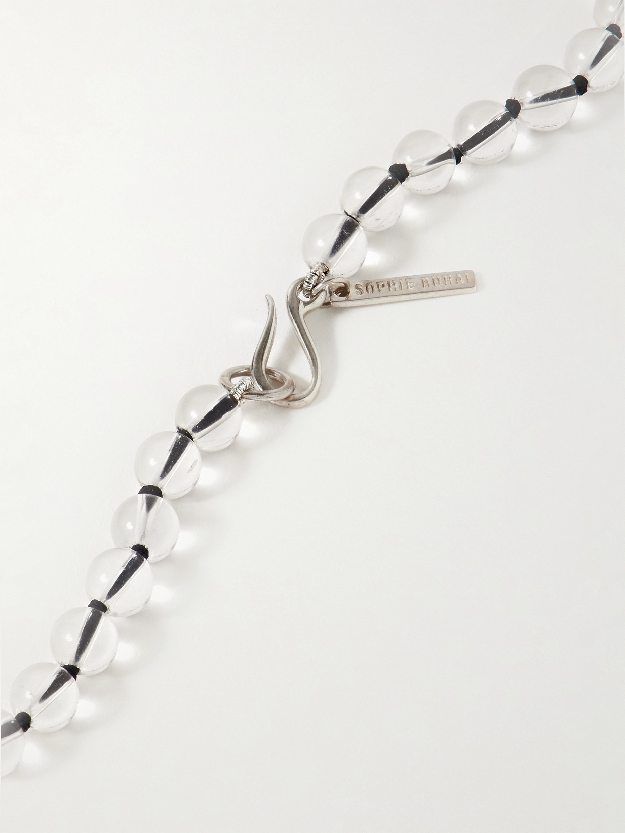 Sophie Buhai Tiny Silver Quartz Necklace In Black