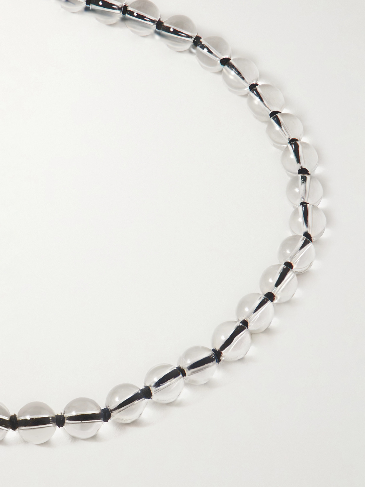 Sophie Buhai Tiny Silver Quartz Necklace In Black