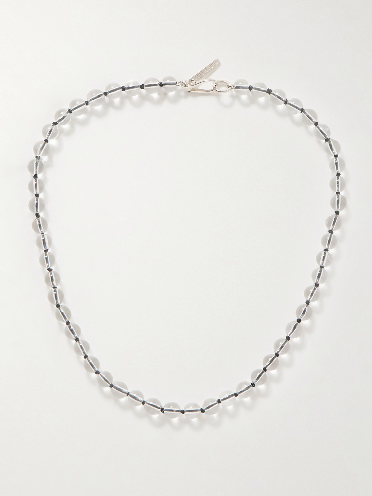 Sophie Buhai Tiny Silver Quartz Necklace In Black