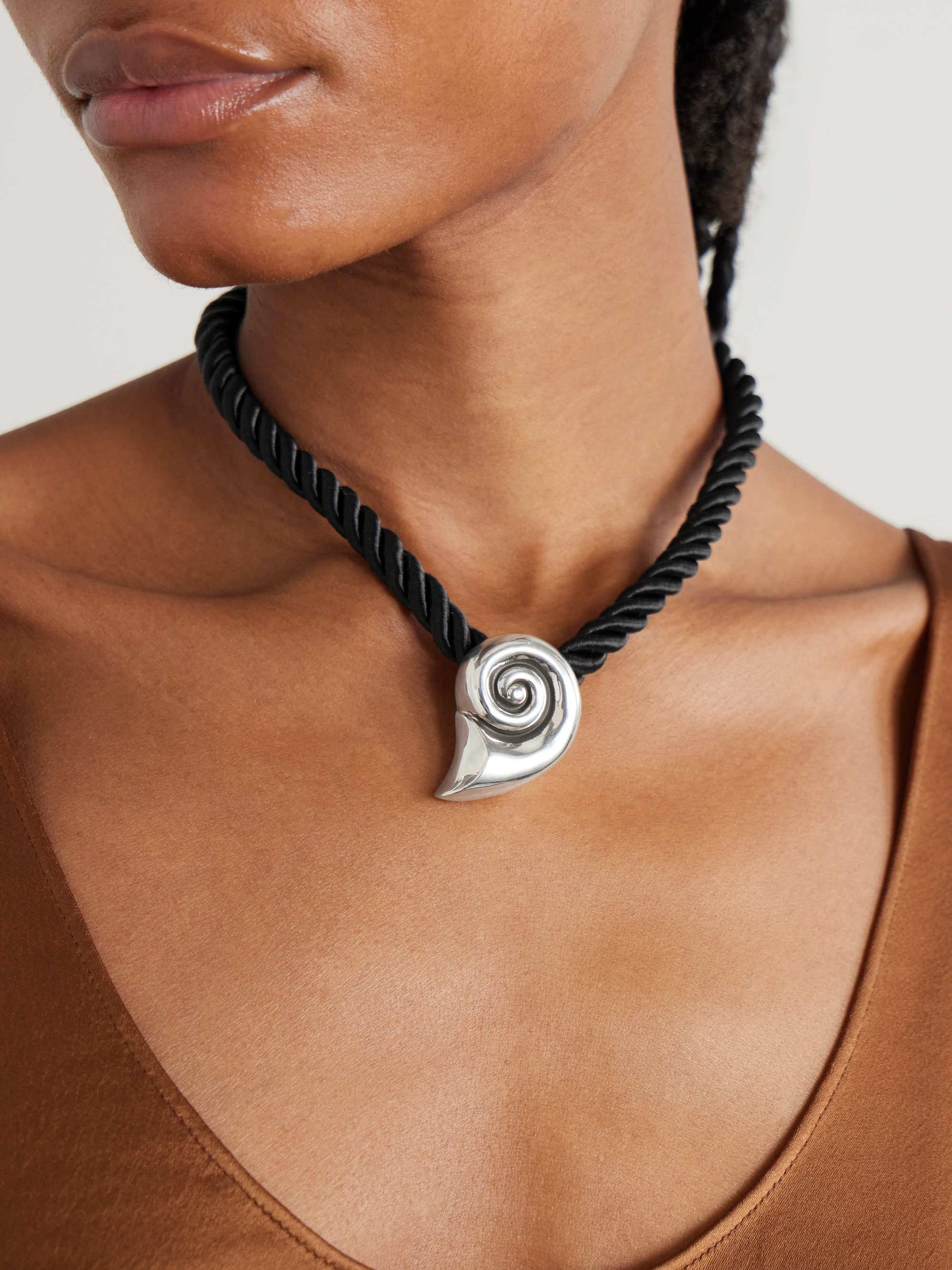 SOPHIE BUHAI Silver and rope necklace