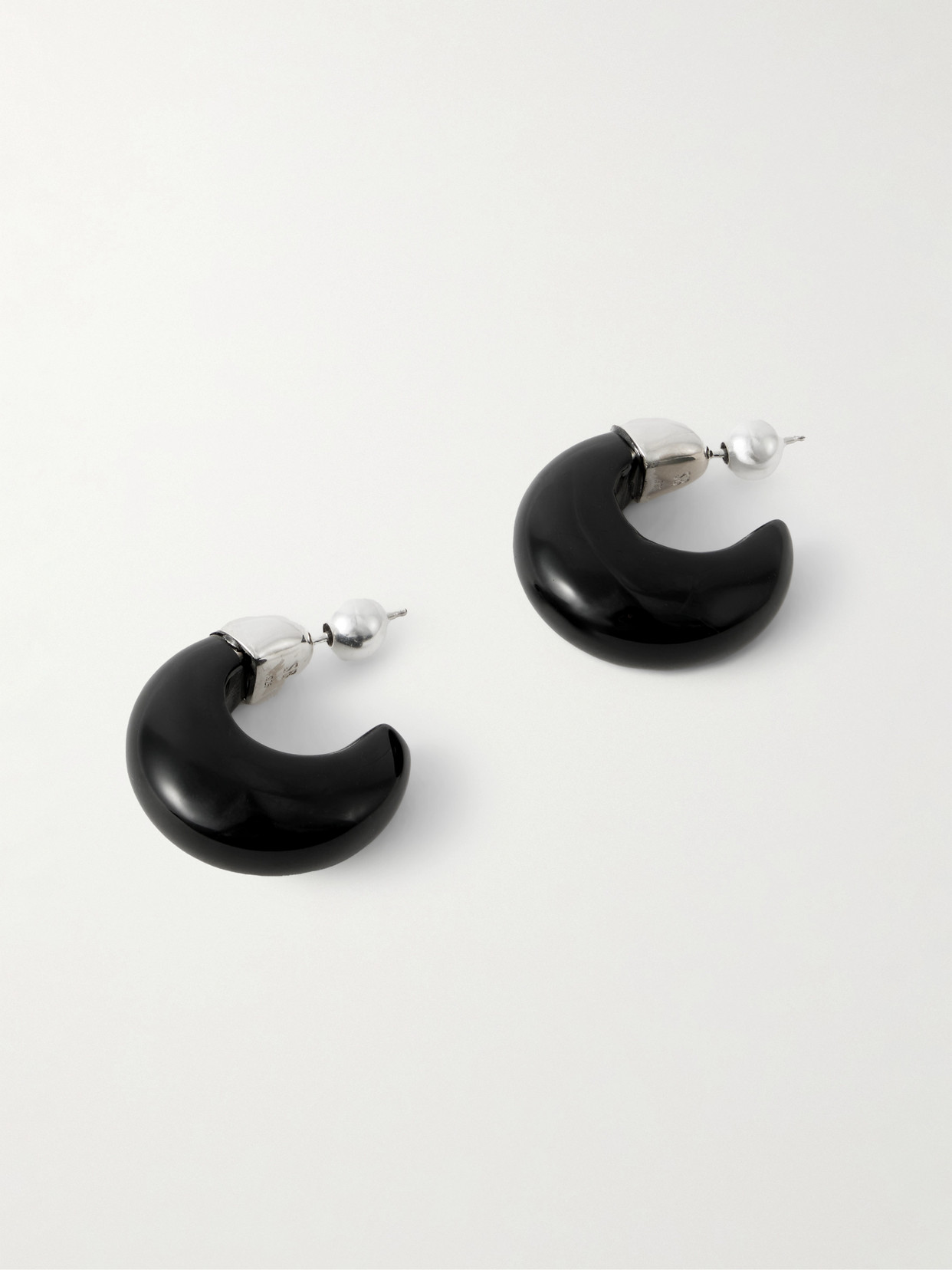Sophie Buhai - Donut Silver Onyx Hoop Earrings - Black