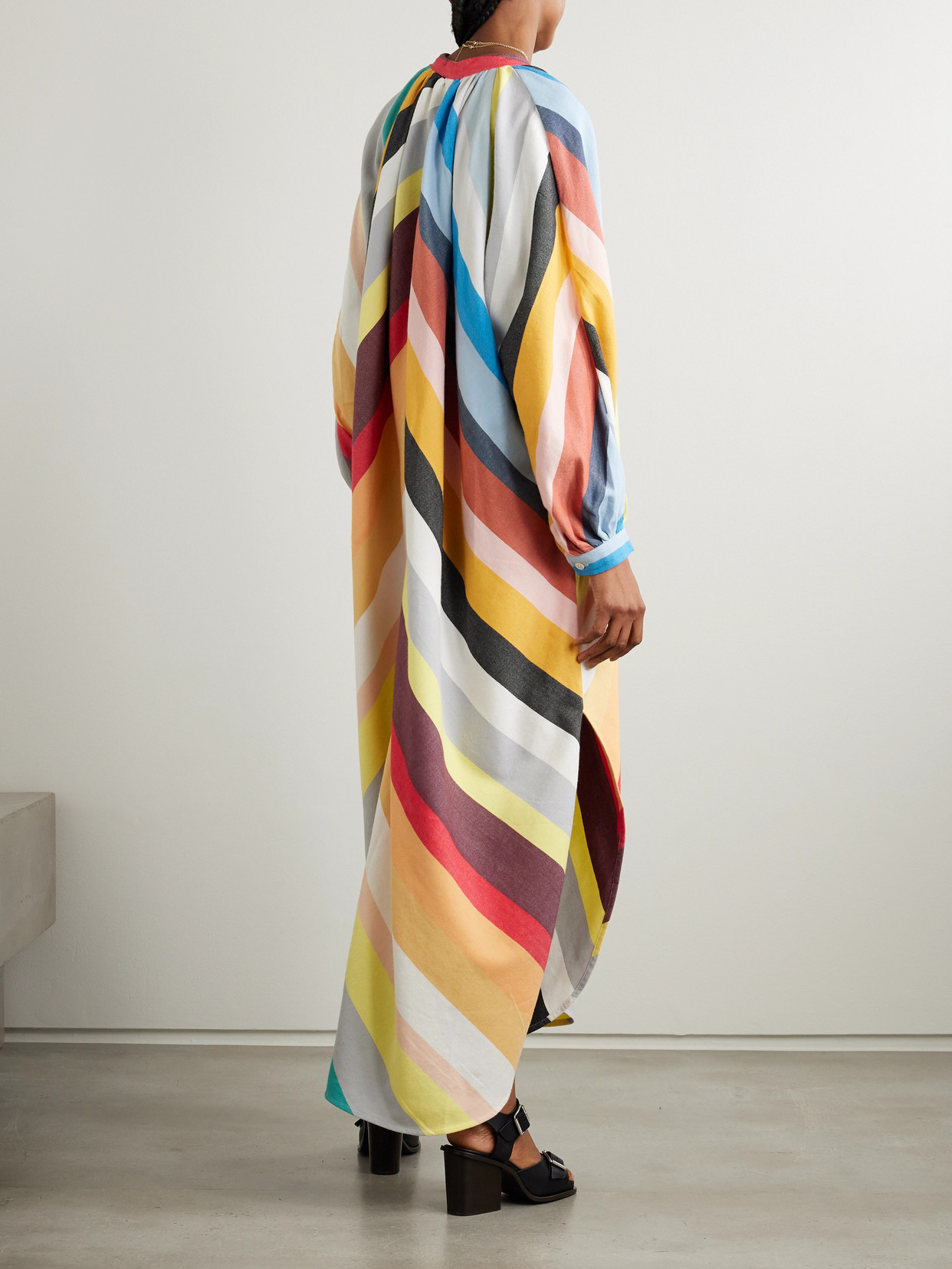 Marrakshi Life Touareg Striped Cotton-blend Maxi Dress In Multi