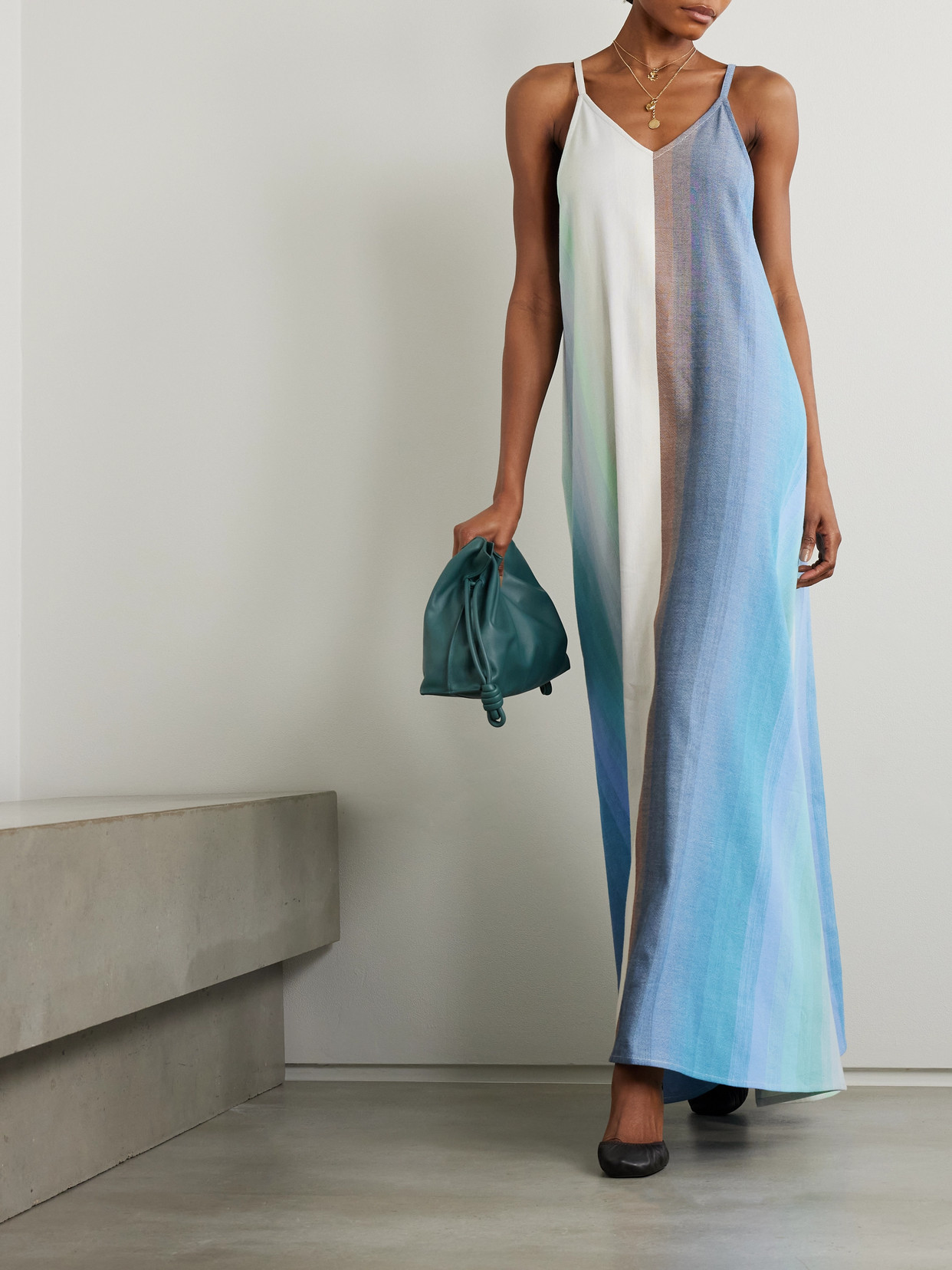 Marrakshi Life Striped Cotton Maxi Dress