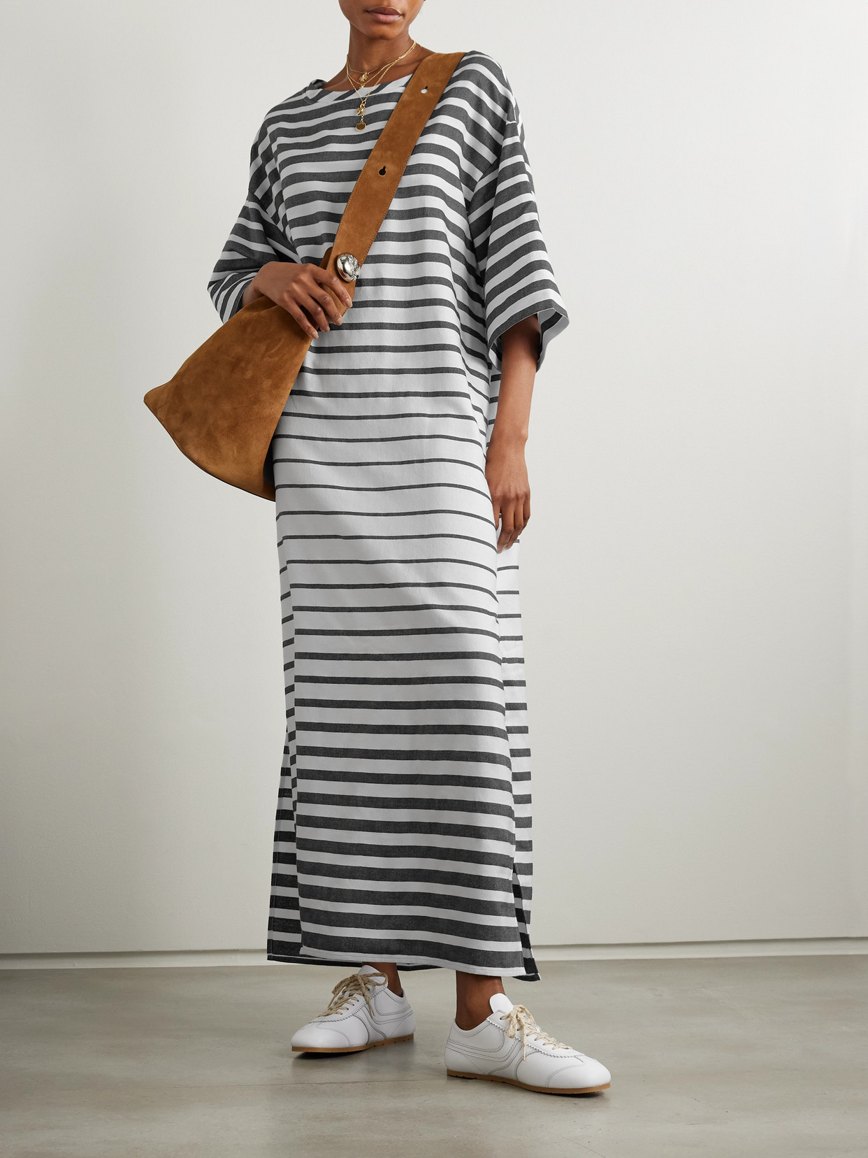 Marrakshi Life Striped Cotton-blend Maxi Dress