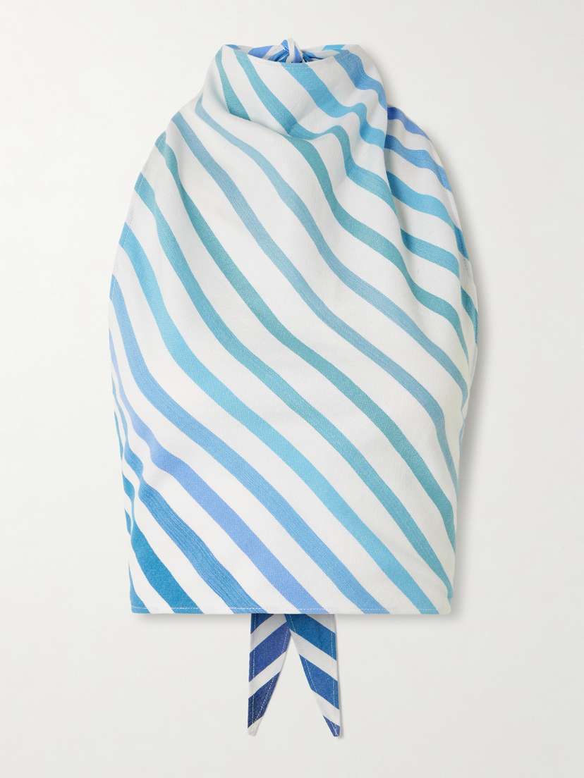 Marrakshi Life Striped Cotton-blend Halterneck Top