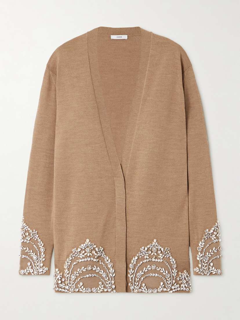 Erdem Crystal-embellished Wool Cardigan