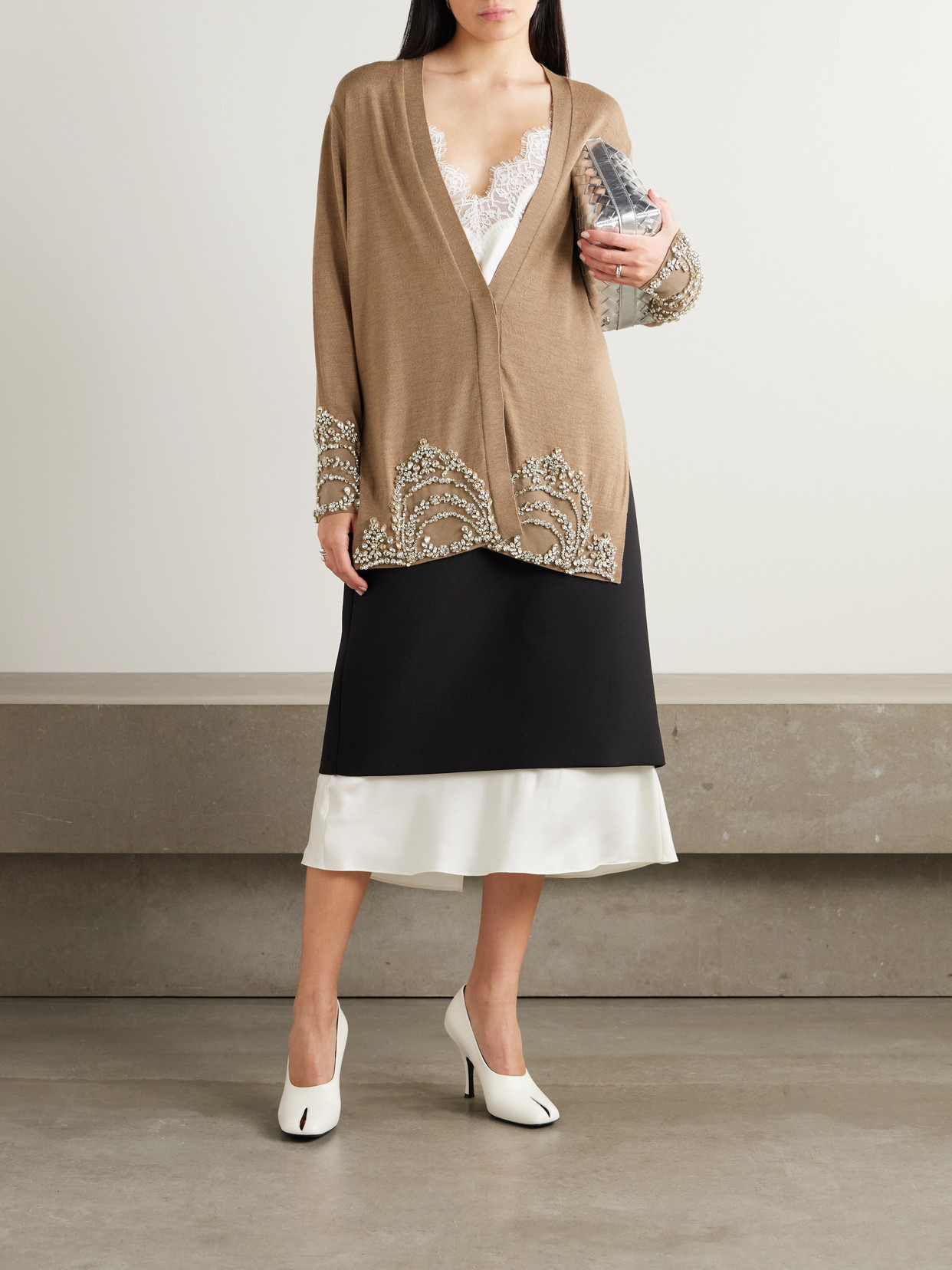 ERDEM CRYSTAL-EMBELLISHED WOOL CARDIGAN