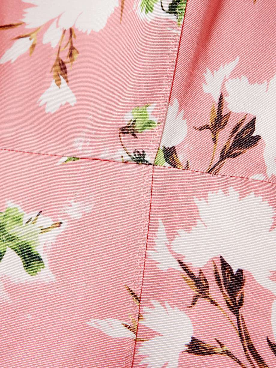 floral-print cotton-blend faille midi dress